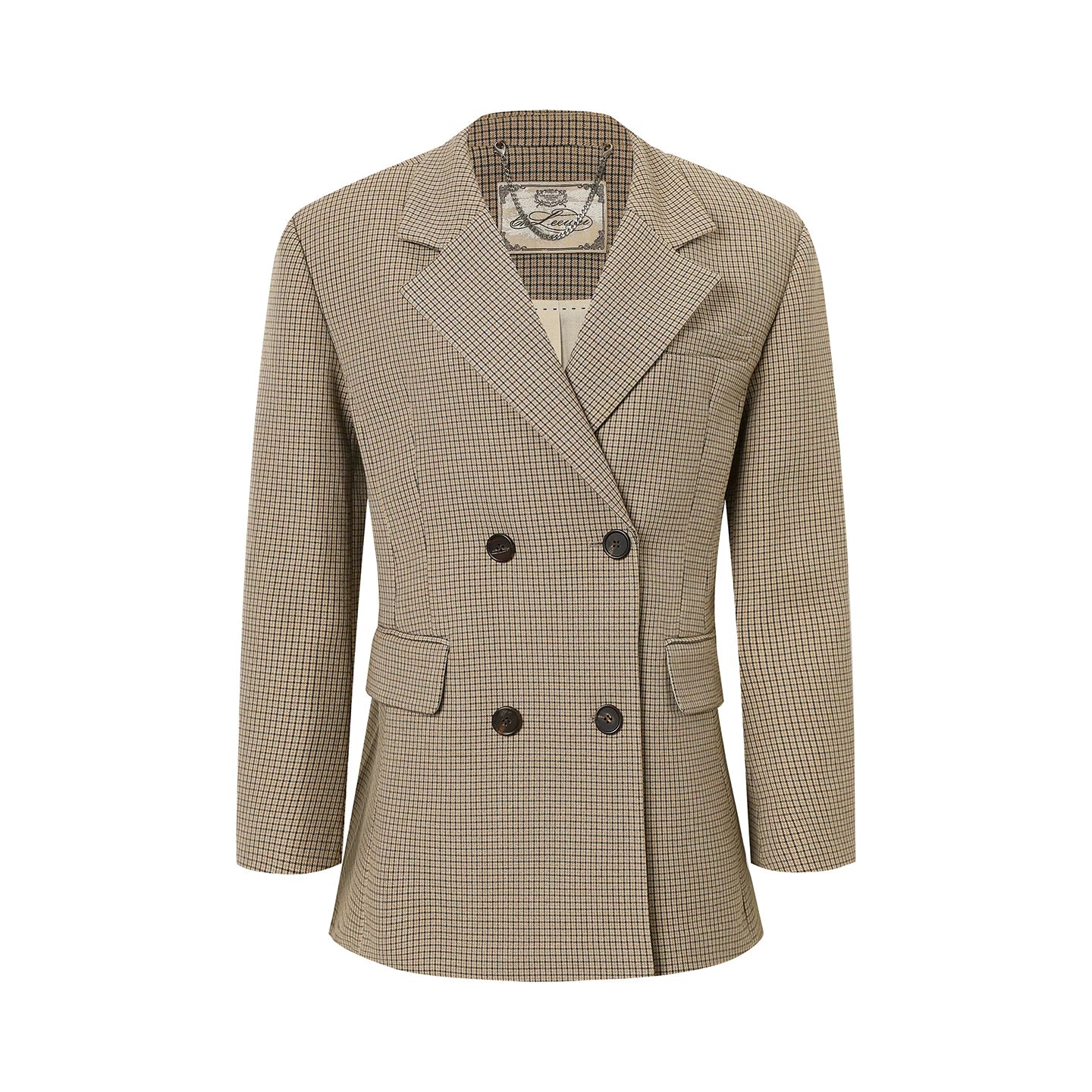 Belted Check Blazer - Image 3