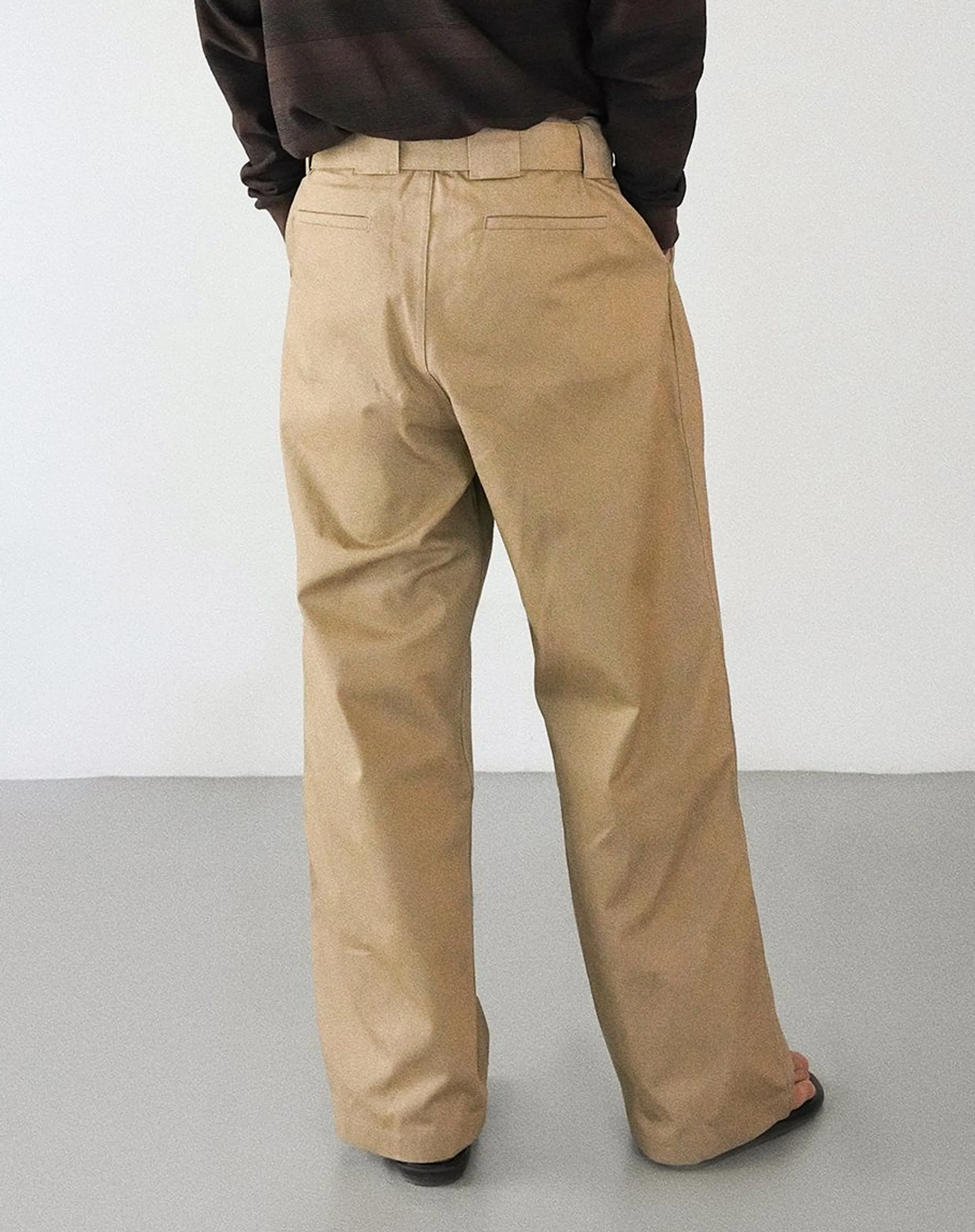 Belted Cotton Twill Wide-Leg Trousers - Image 3