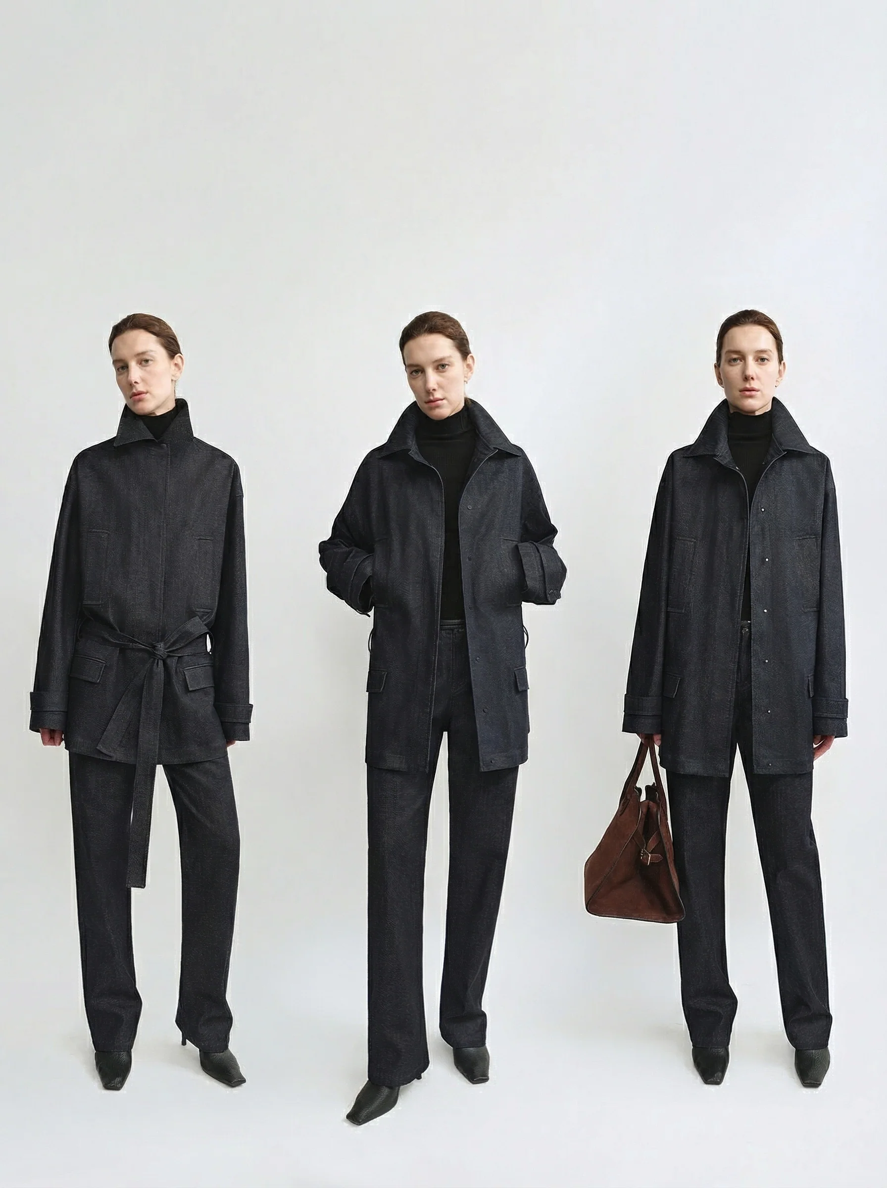 Belted Denim Coat - Image 4