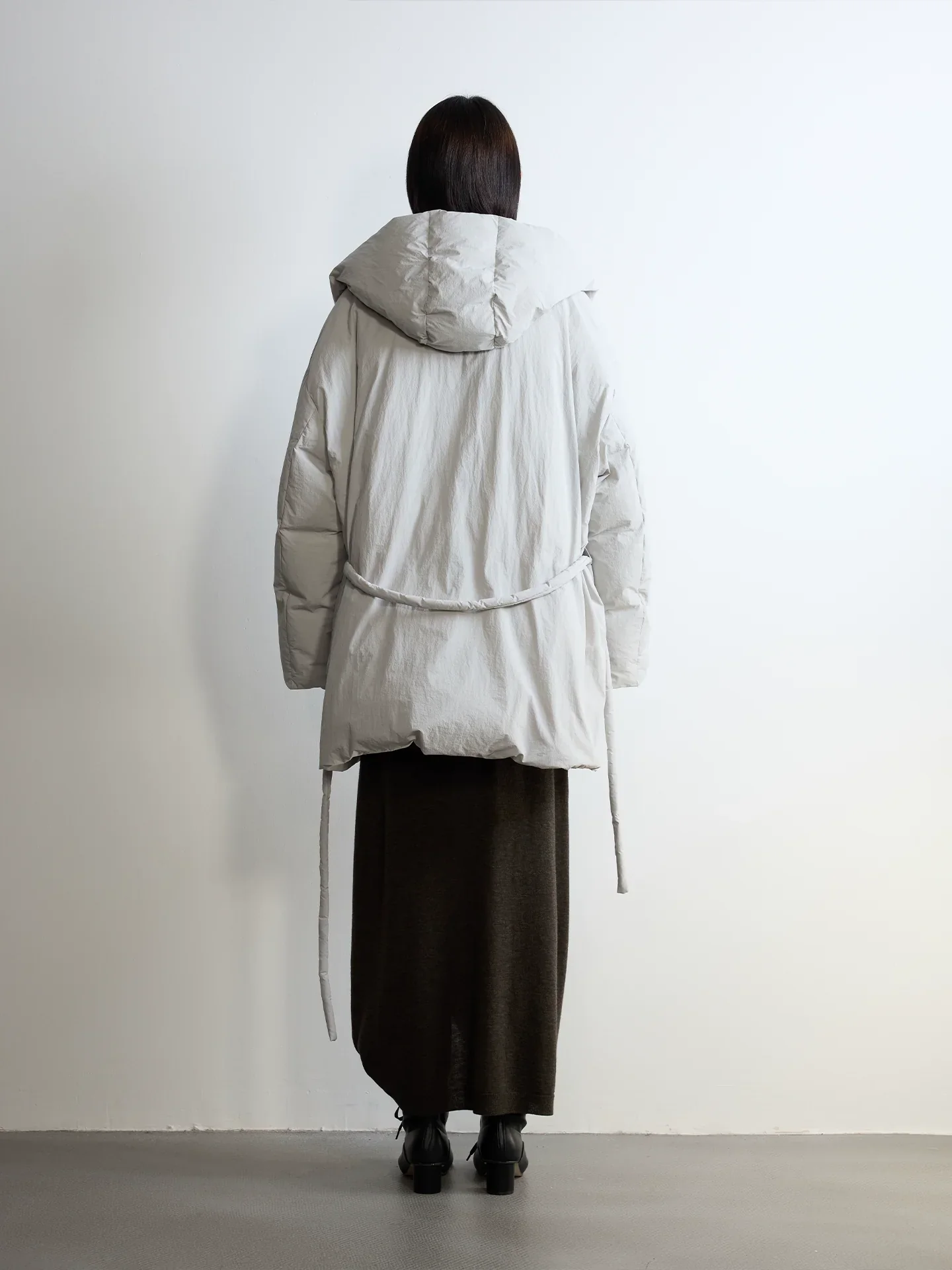 Belted Hooded Down Jacket - Image 4