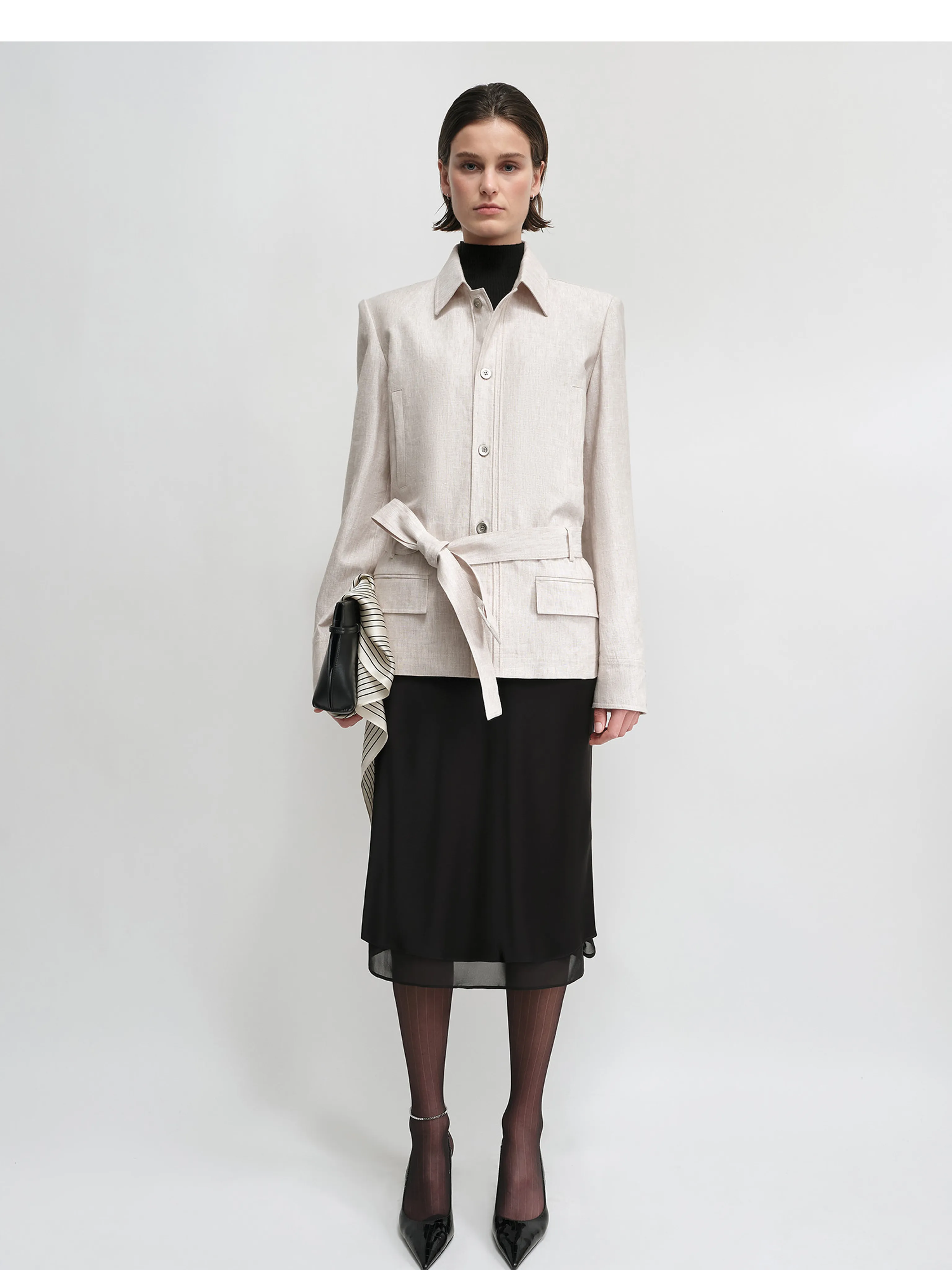 Belted Linen Jacket - Image 4