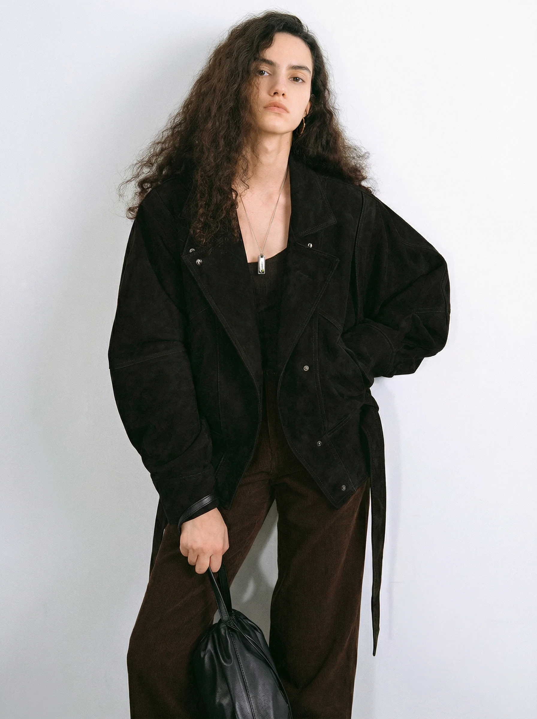 Belted Sheepskin Moto Jacket - Image 4