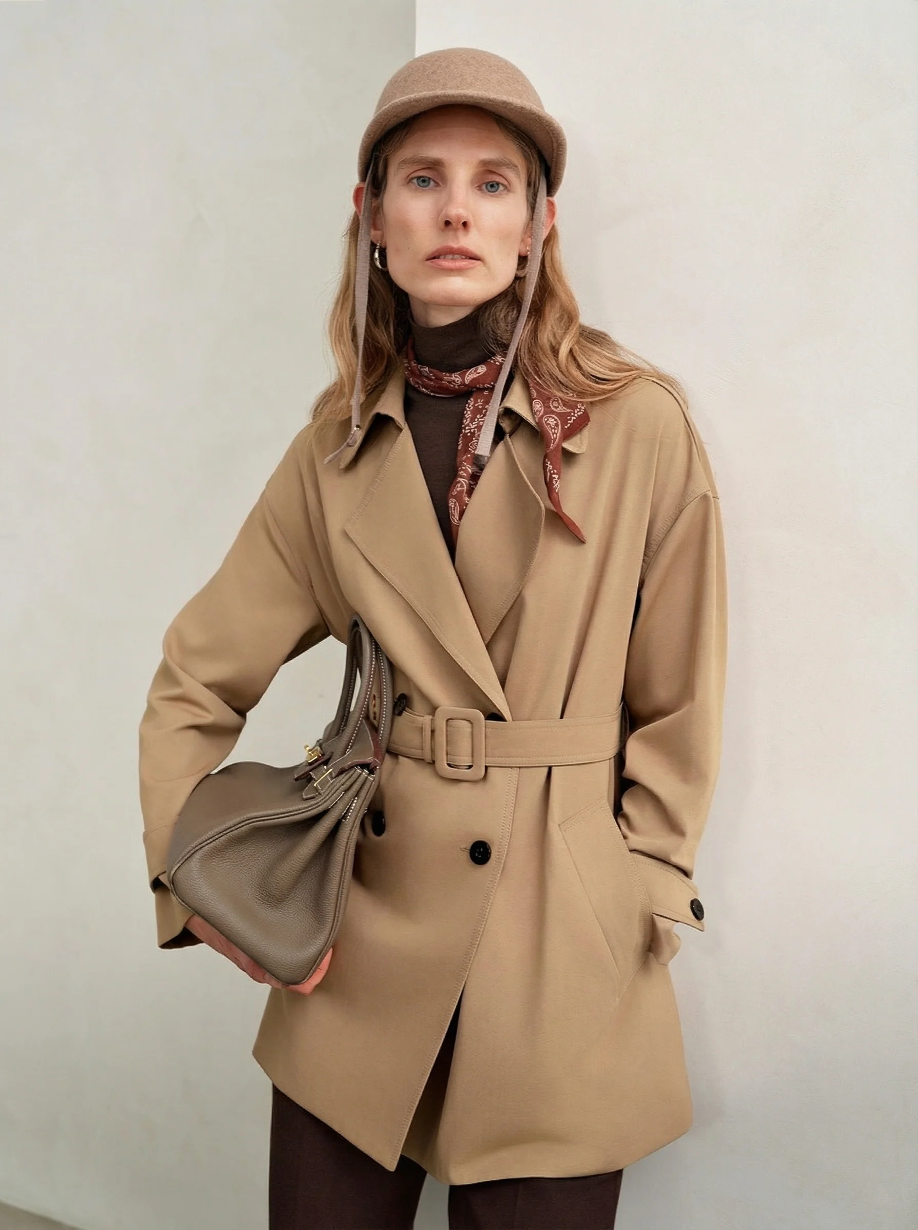Belted Short Trench Coat - Image 7