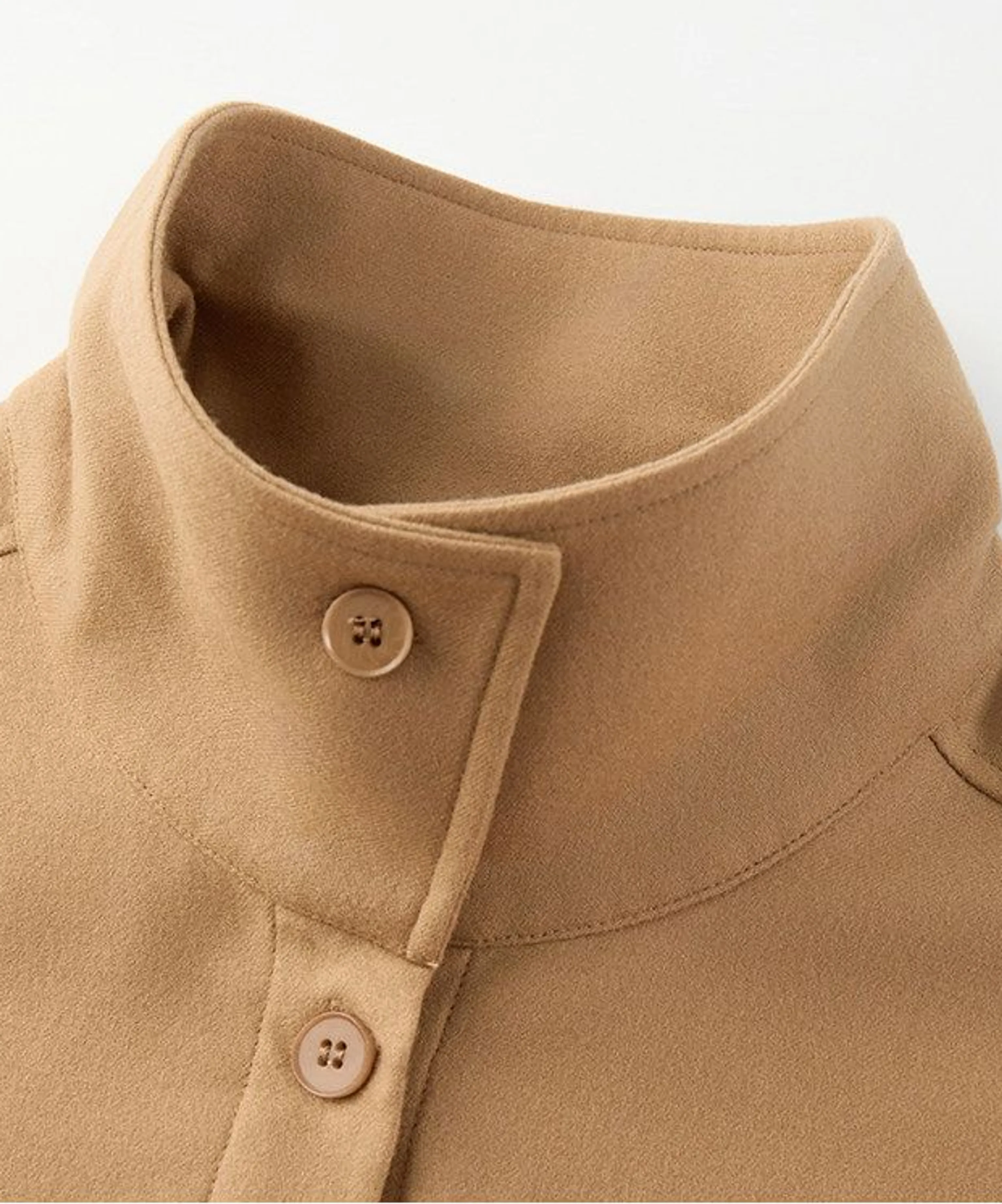 Belted Stand-Collar Wool-Cashmere Shirt - Image 3