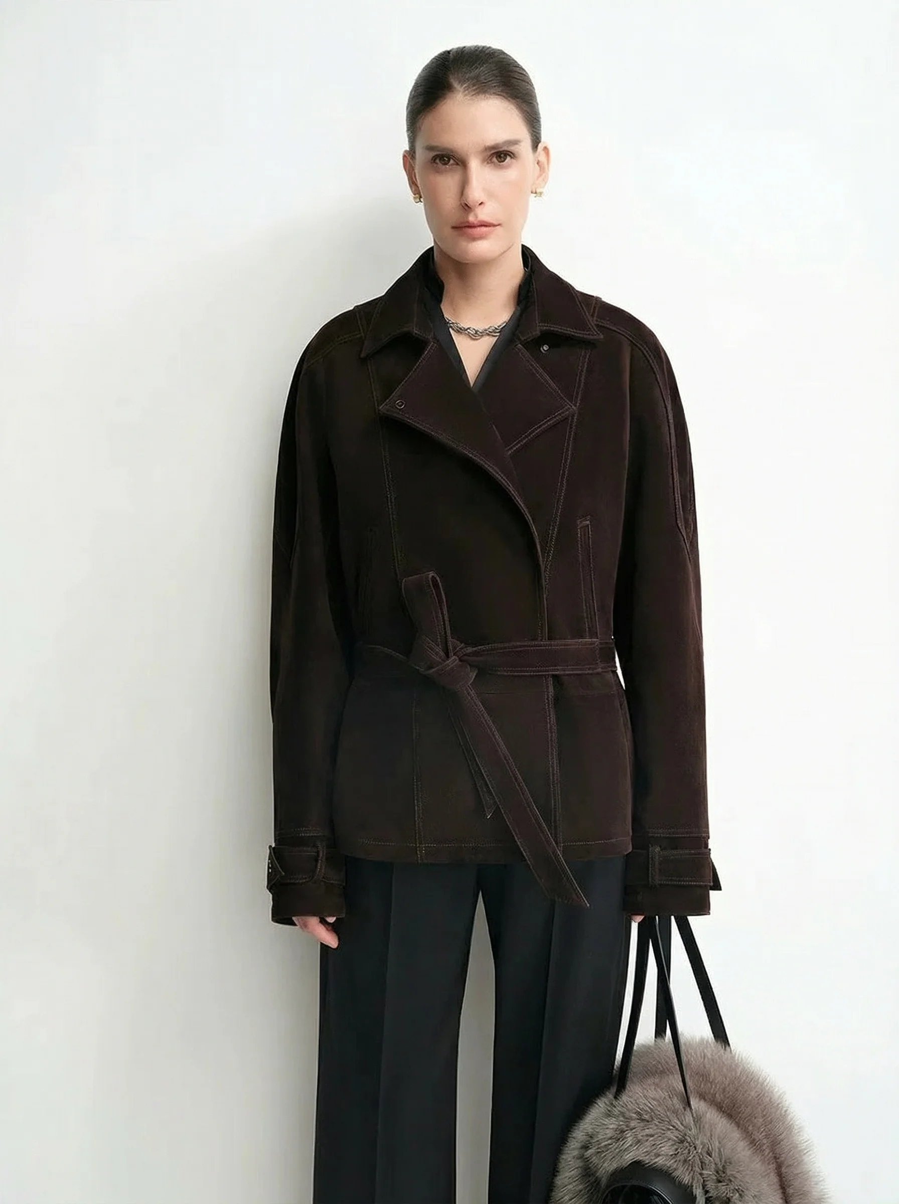 Belted Suede Jacket - Image 7