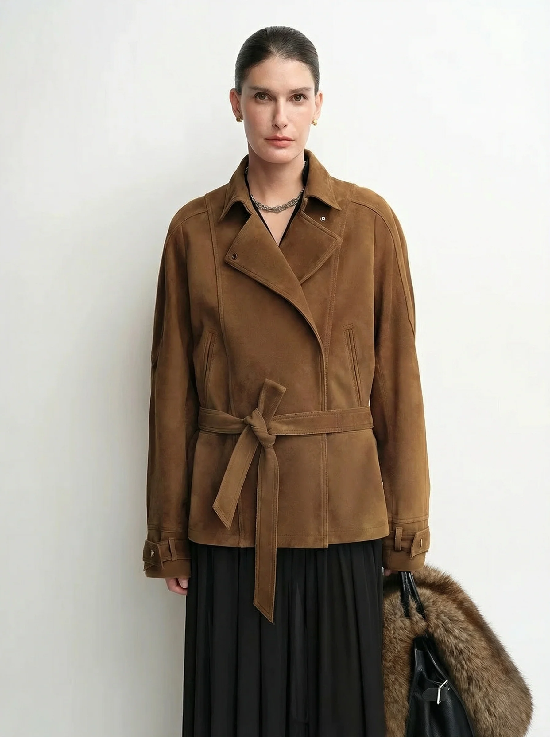 Belted Suede Jacket - Image 8