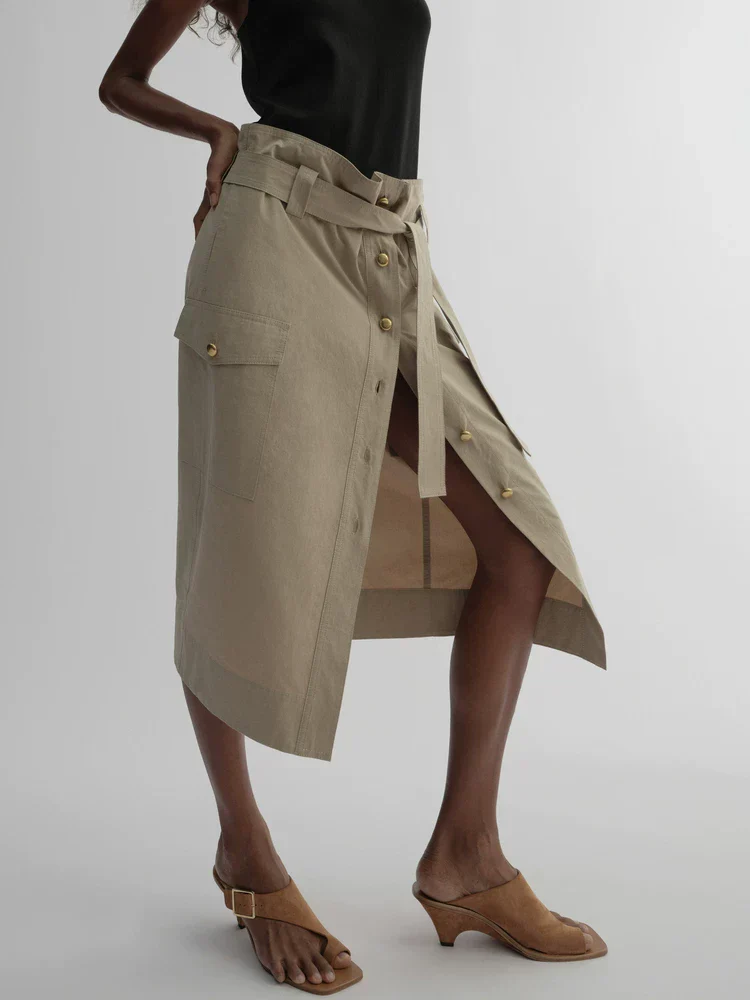 Belted Utility Midi Skirt - Image 2