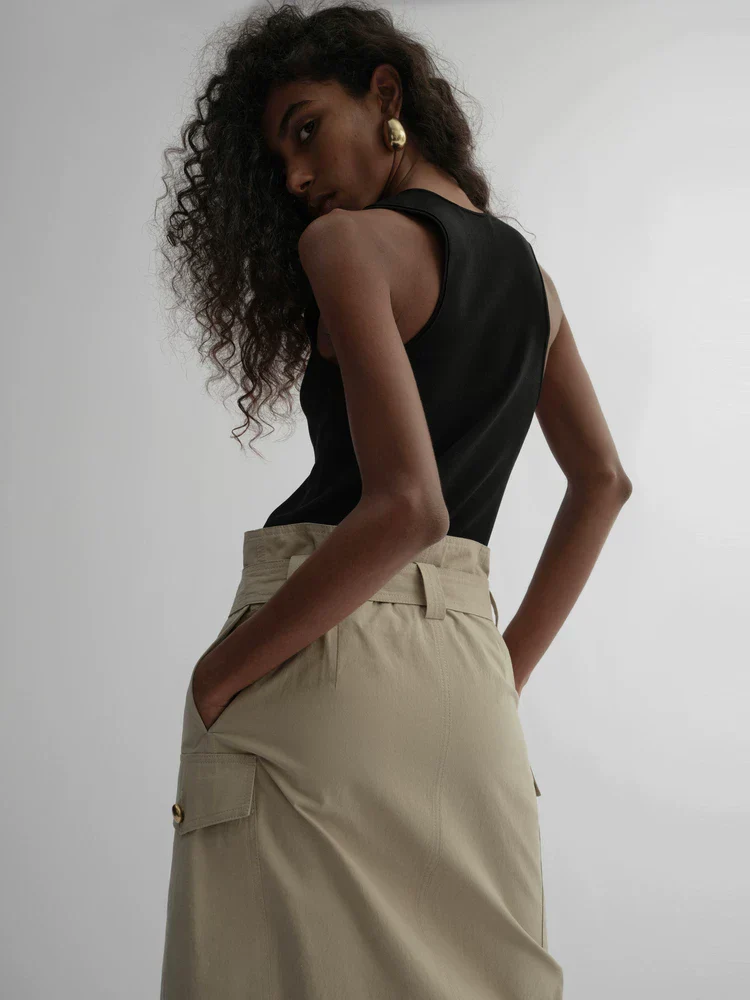 Belted Utility Midi Skirt - Image 4