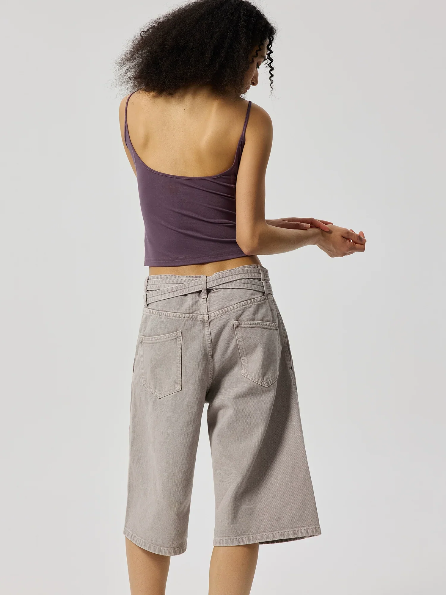 Belted Wide-Leg Bermuda Shorts - Image 5