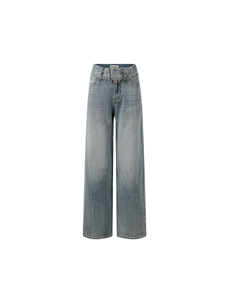 Belted Wide-Leg Jeans - Image 2