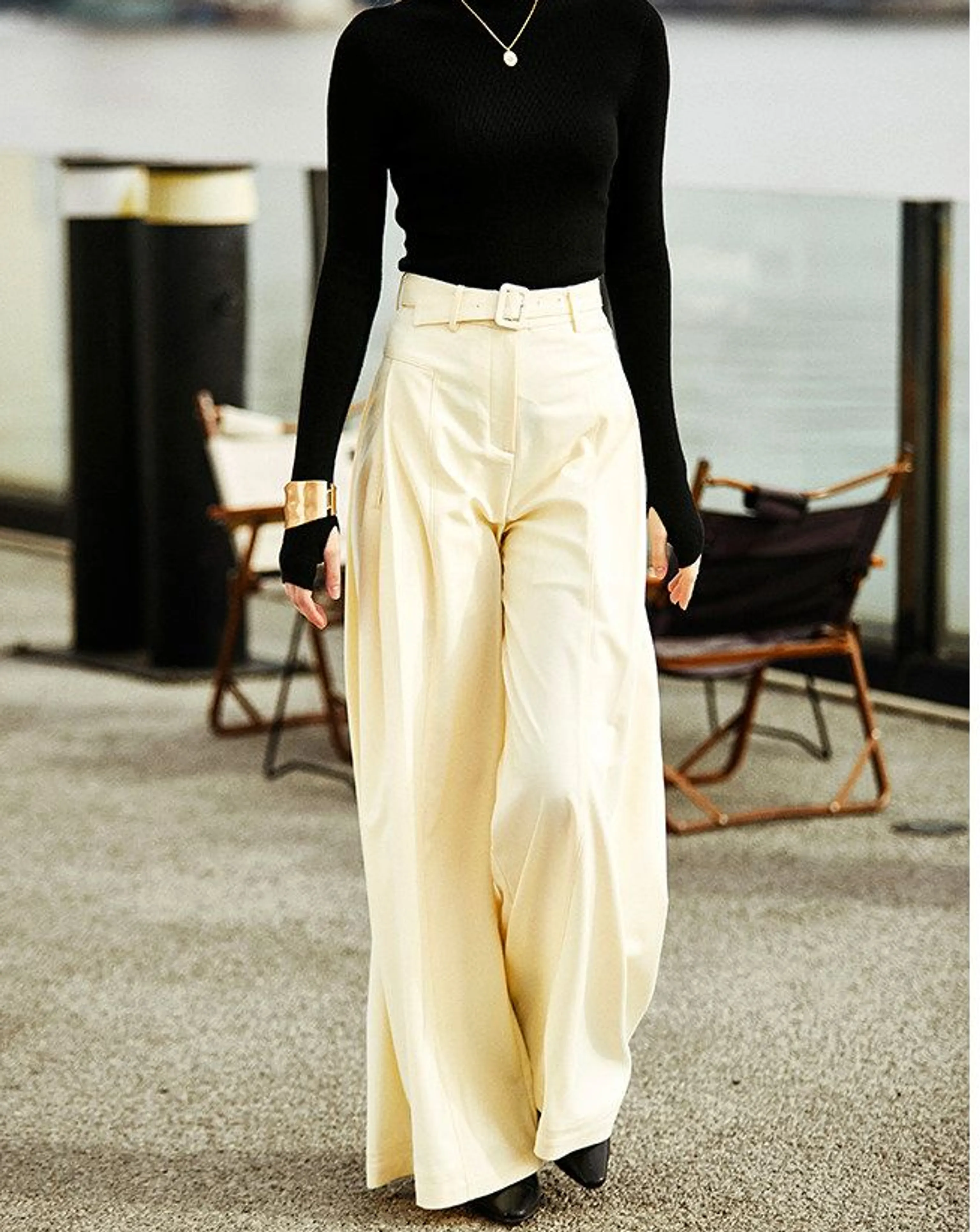 Belted Wide-Leg Trousers - Image 2