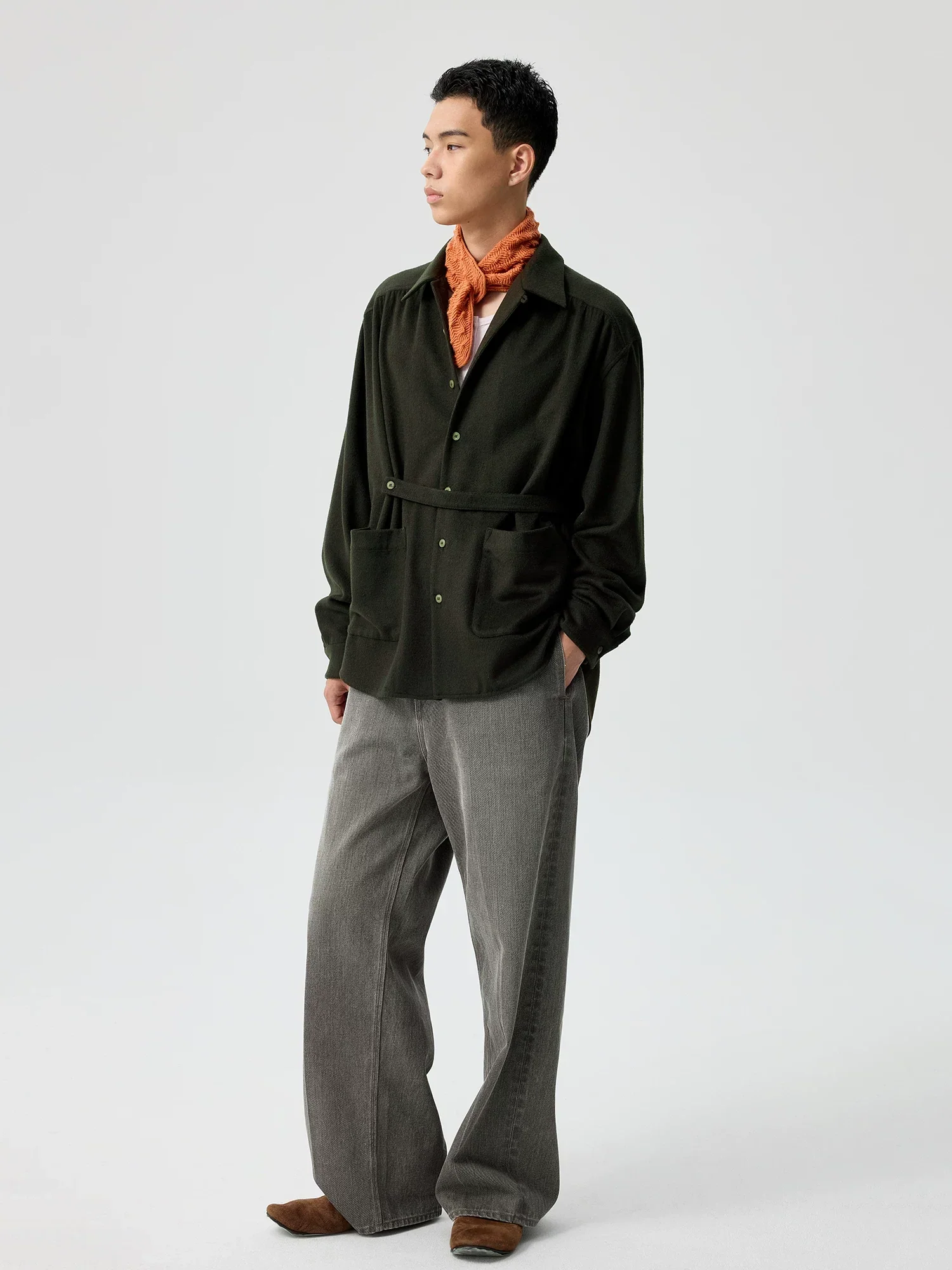 Belted Wool Overshirt - Image 4