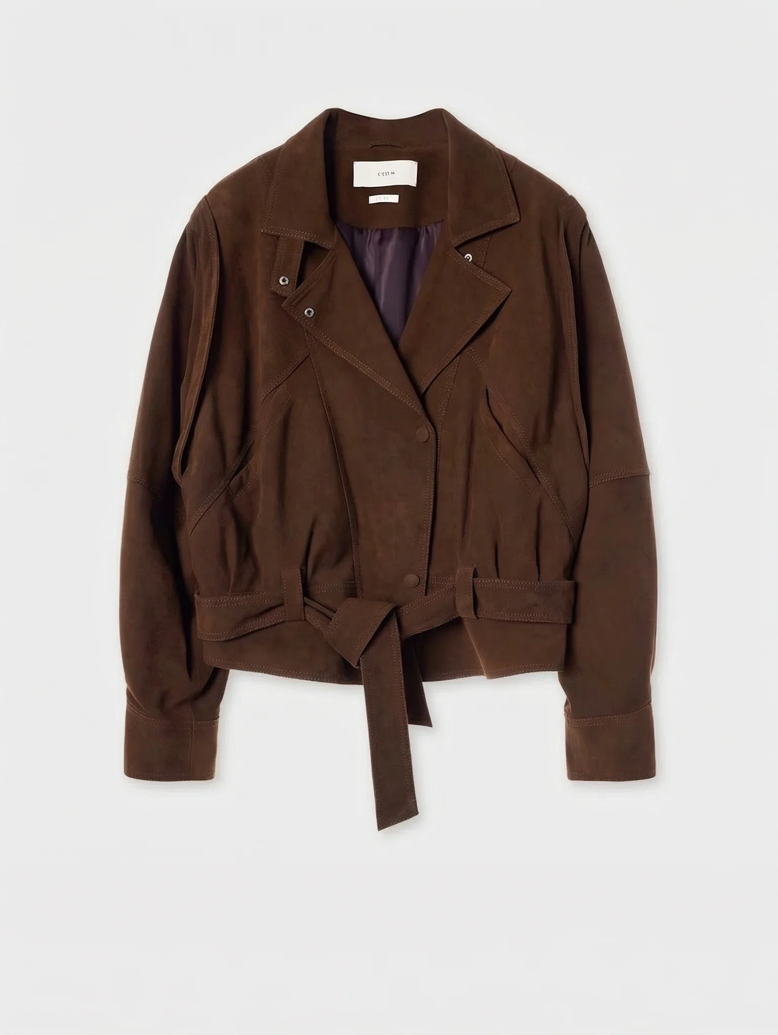 Belted Wrap Leather Jacket - Image 6