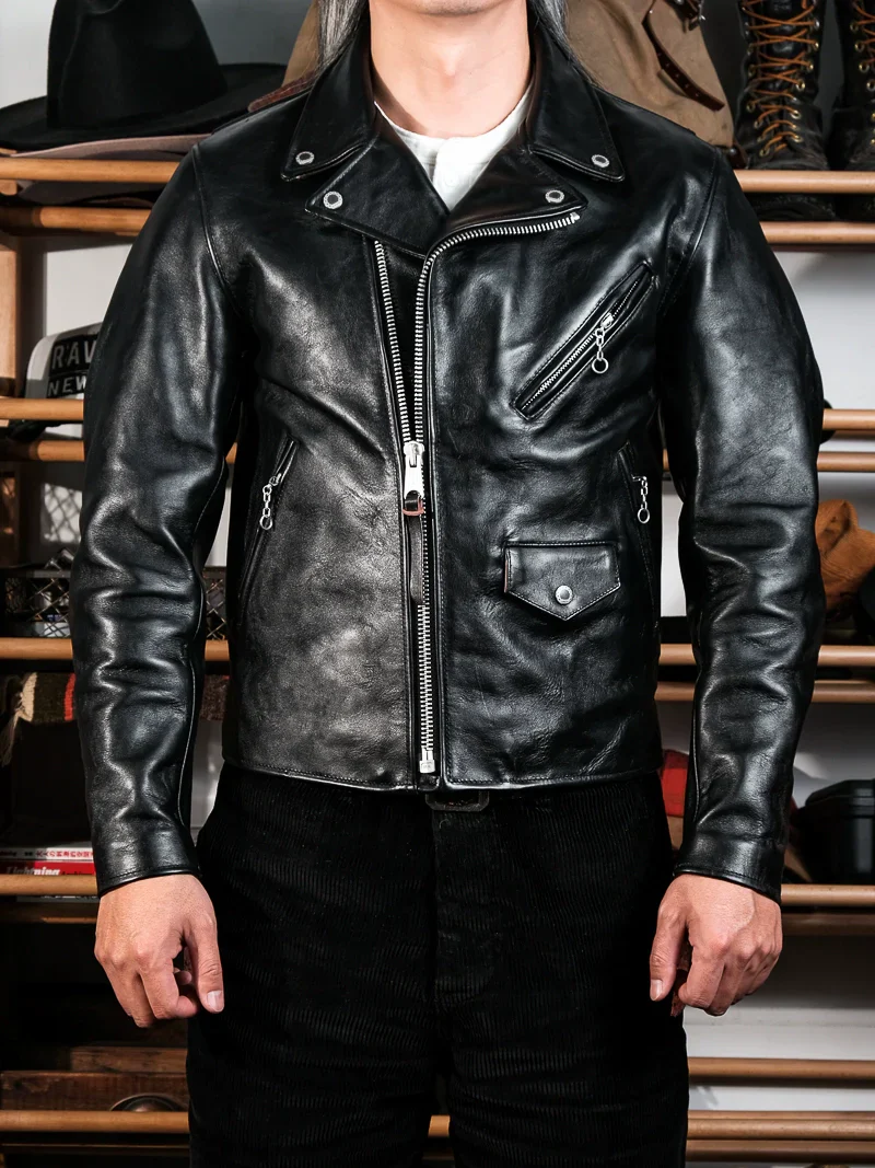 Beltless Horsehide Biker Jacket