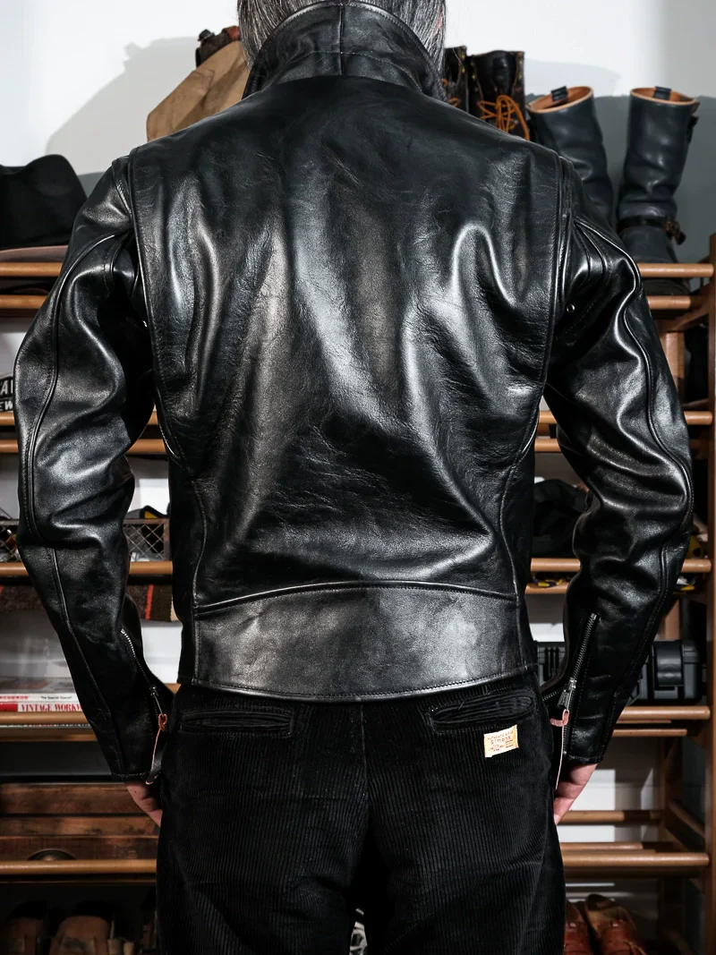 Beltless Horsehide Biker Jacket - Image 3