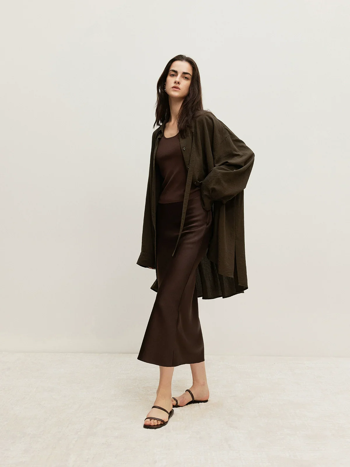 Bias-Cut Fishtail Midi Skirt - Image 3