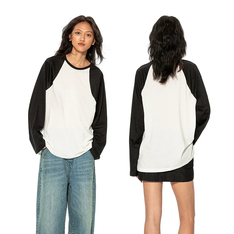 Black and White Raglan T-Shirt - Image 4