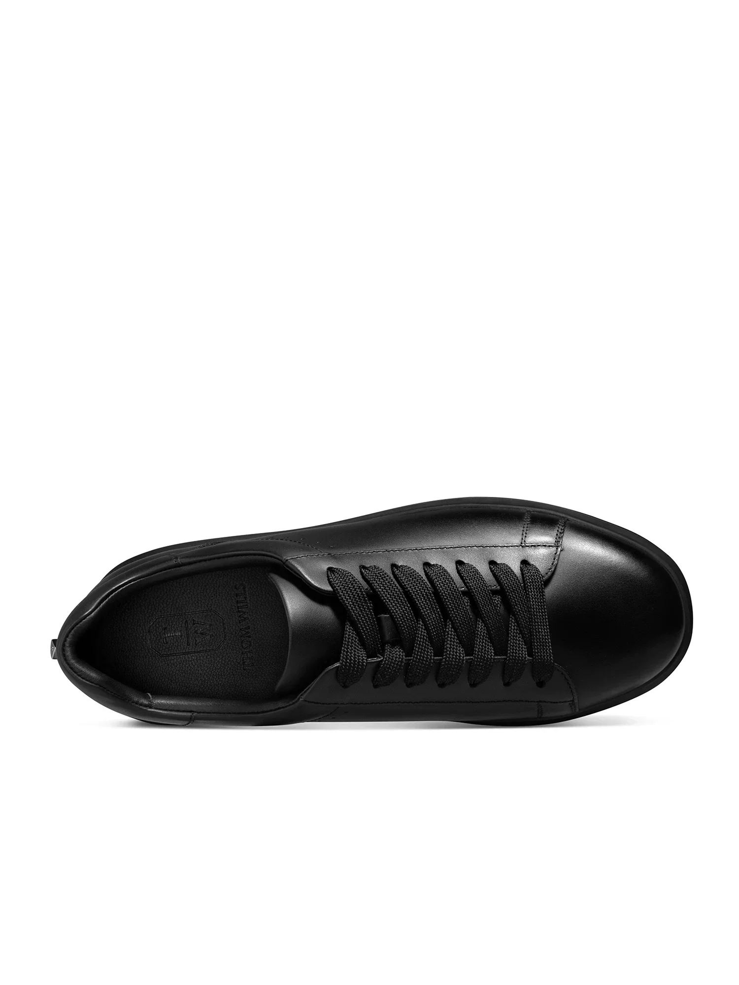 Black Calf Leather Platform Sneaker - Image 2