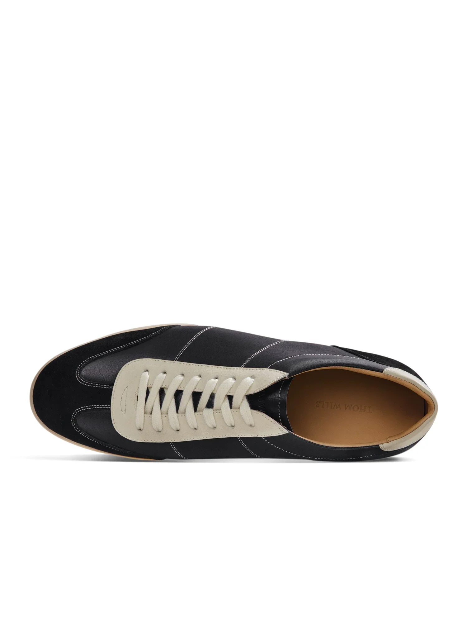 Black Calf Leather Retro Sneaker - Image 2
