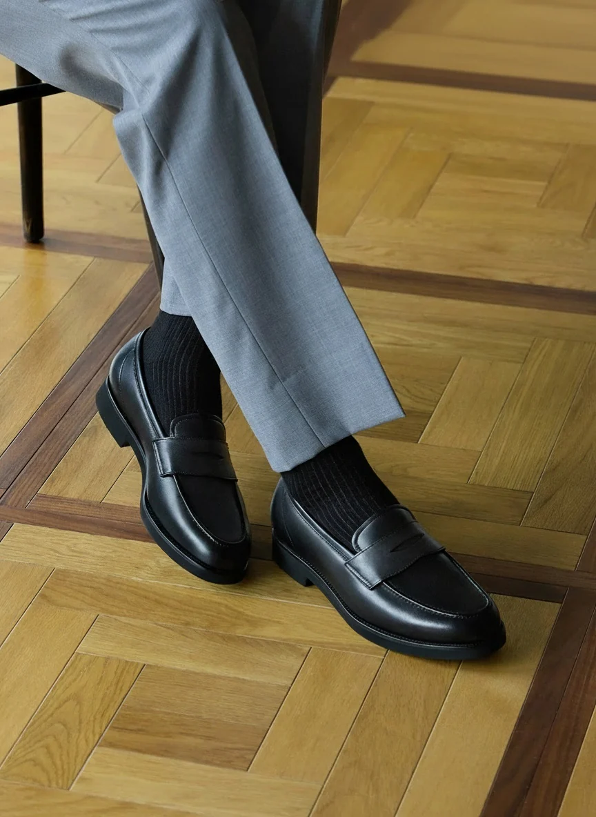 Black Calfskin Penny Loafers - Image 4
