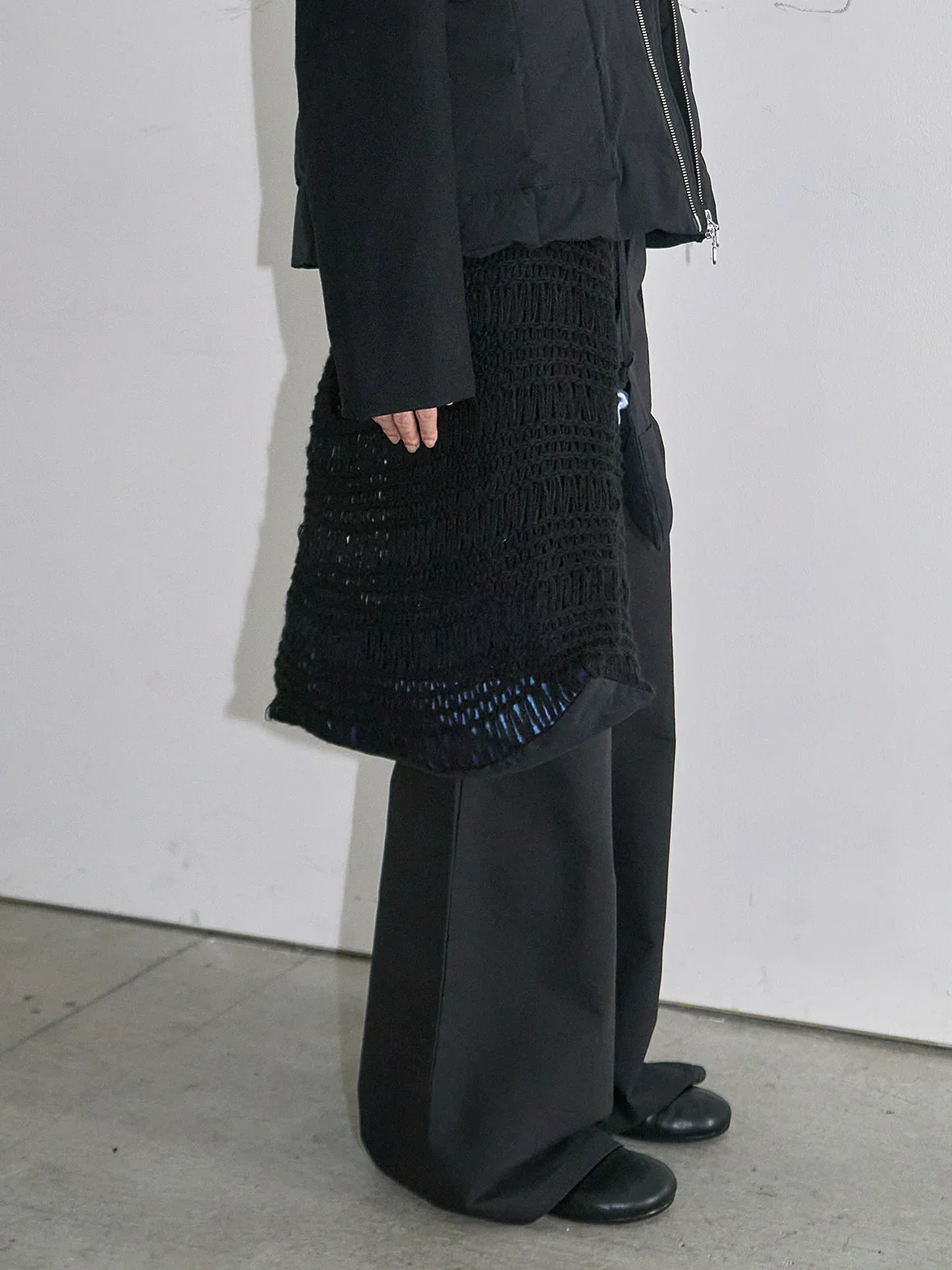 Black Crochet Mesh Tote - Image 3