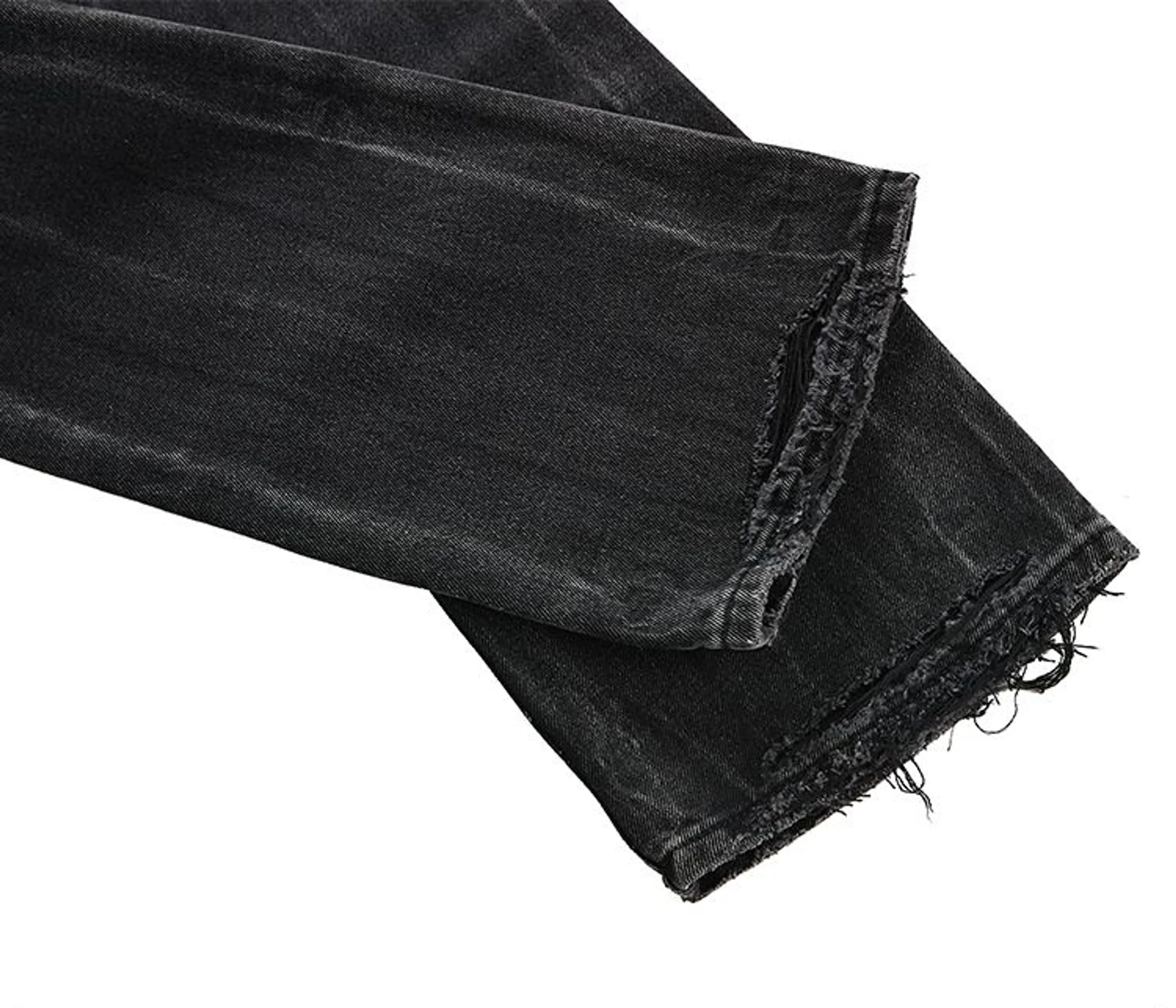 Black Distressed Flare Jeans - Image 4