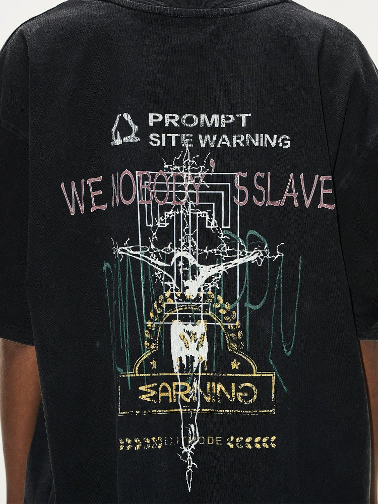 Black Distressed Graphic T-Shirt - Image 3