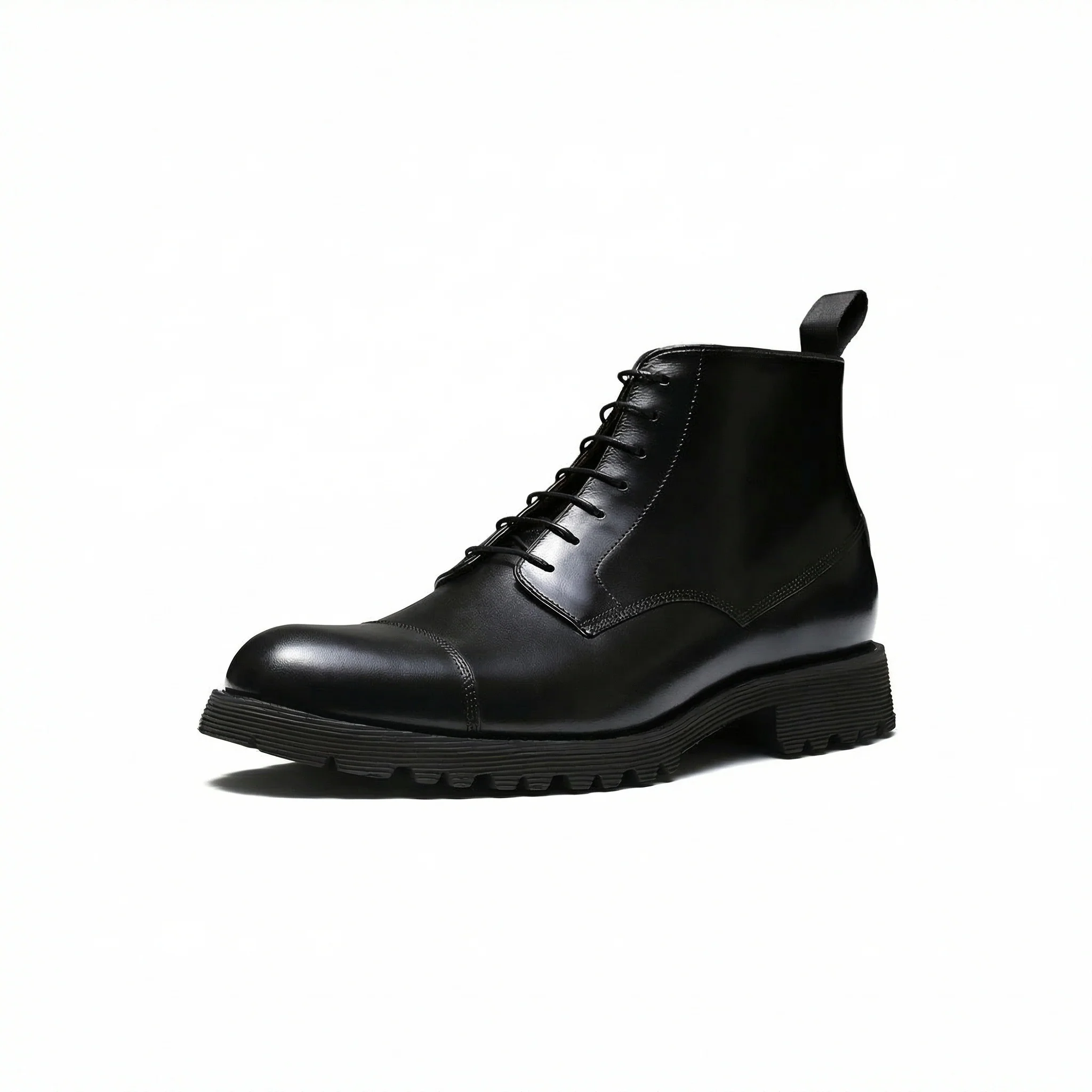 Black High-Top Leather Boots