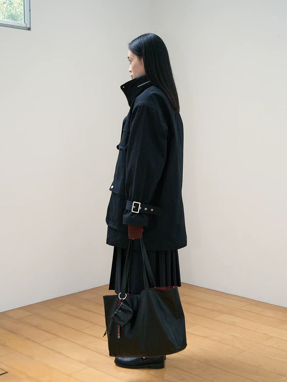 Black Hooded Utility Jacket