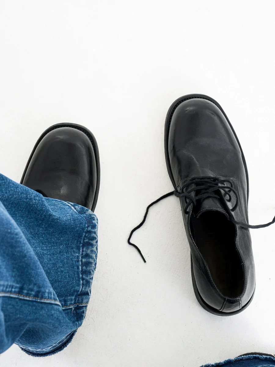 Black Horse Leather Derby Shoes - Image 2