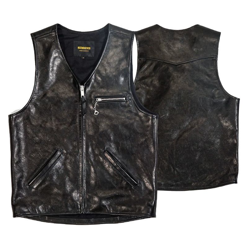 Black Horsehide Rider Vest - Image 7