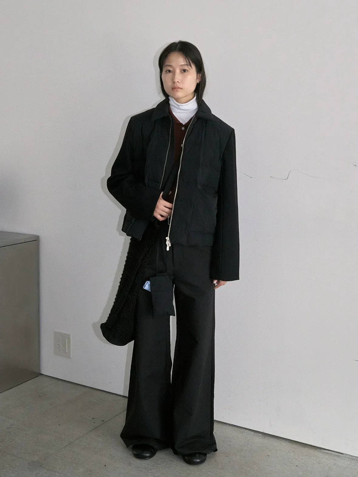 Black Hybrid Quilted Jacket