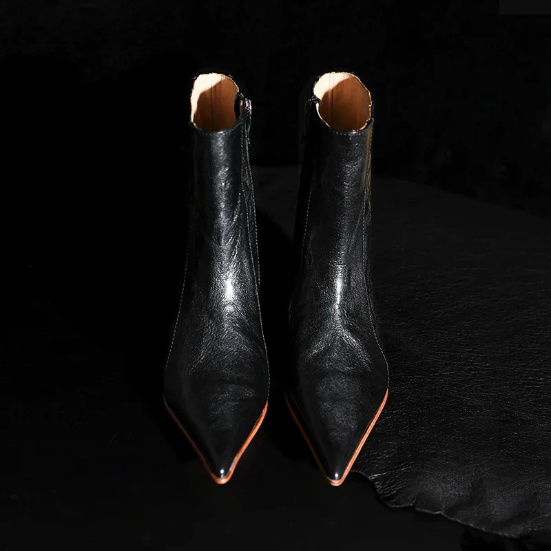 Black Leather Ankle Boots - Image 3