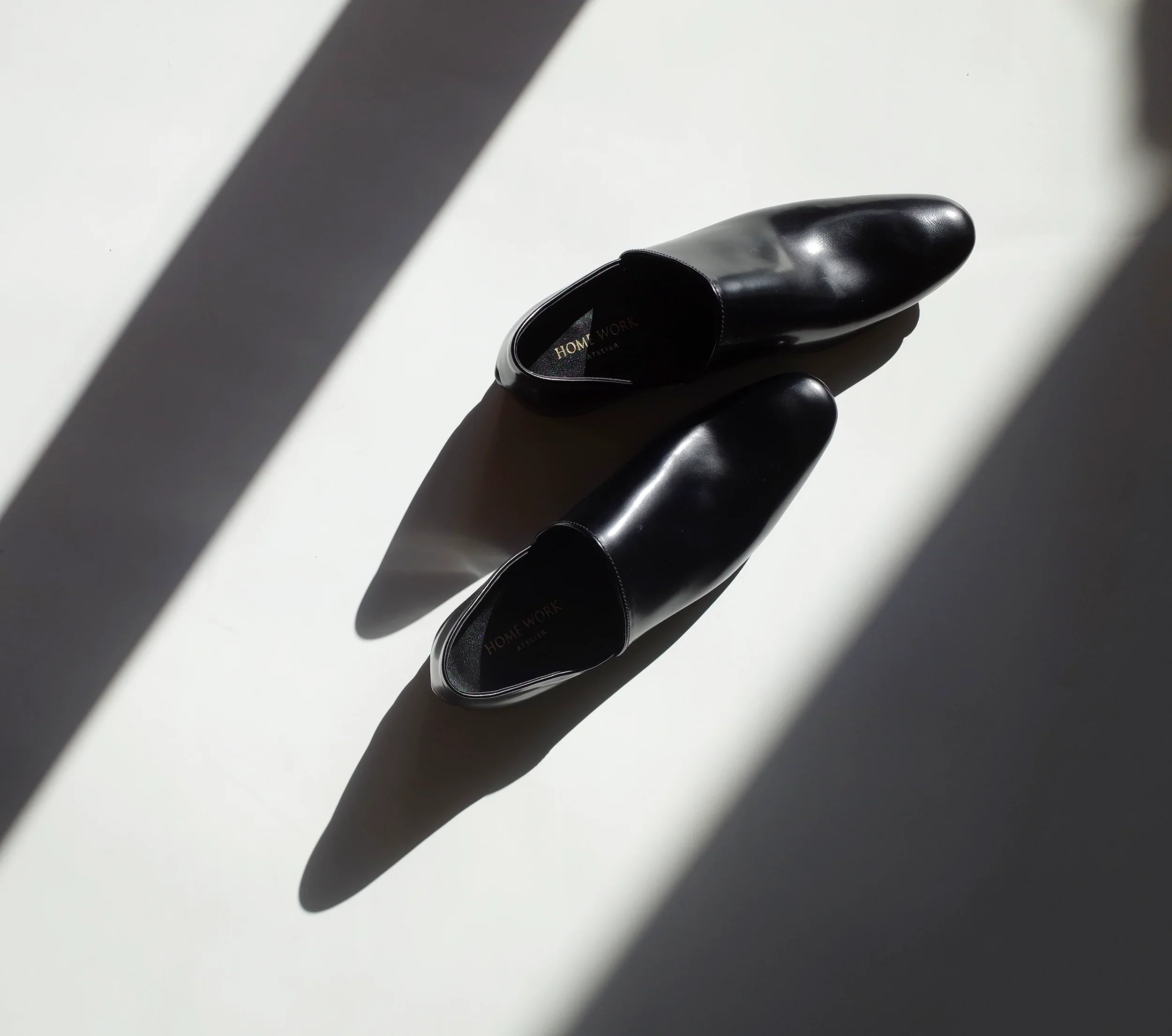Black Leather Slip-On Shoes - Image 4