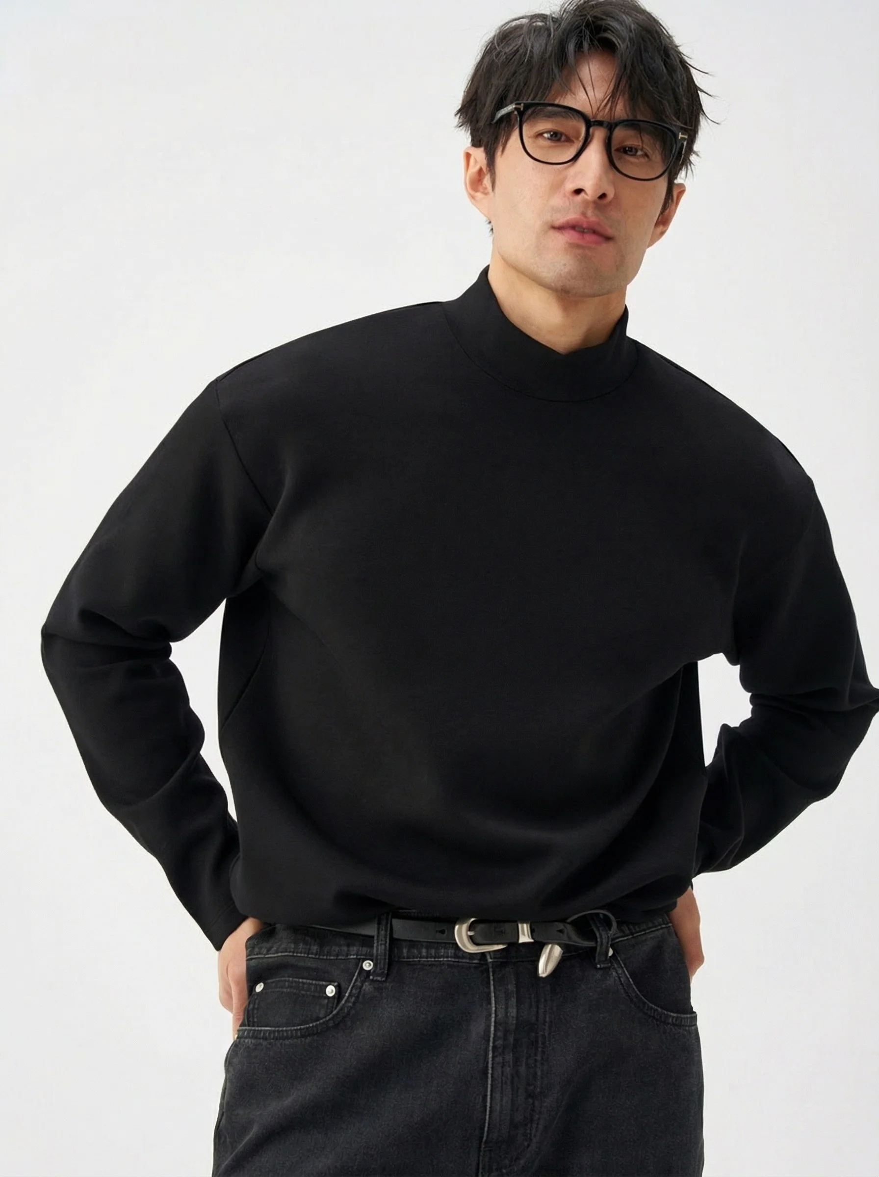Black Mockneck Pullover