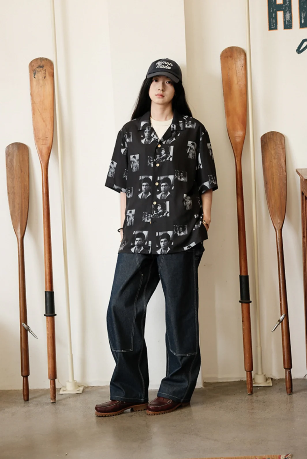 Black Monochrome Collage Shirt