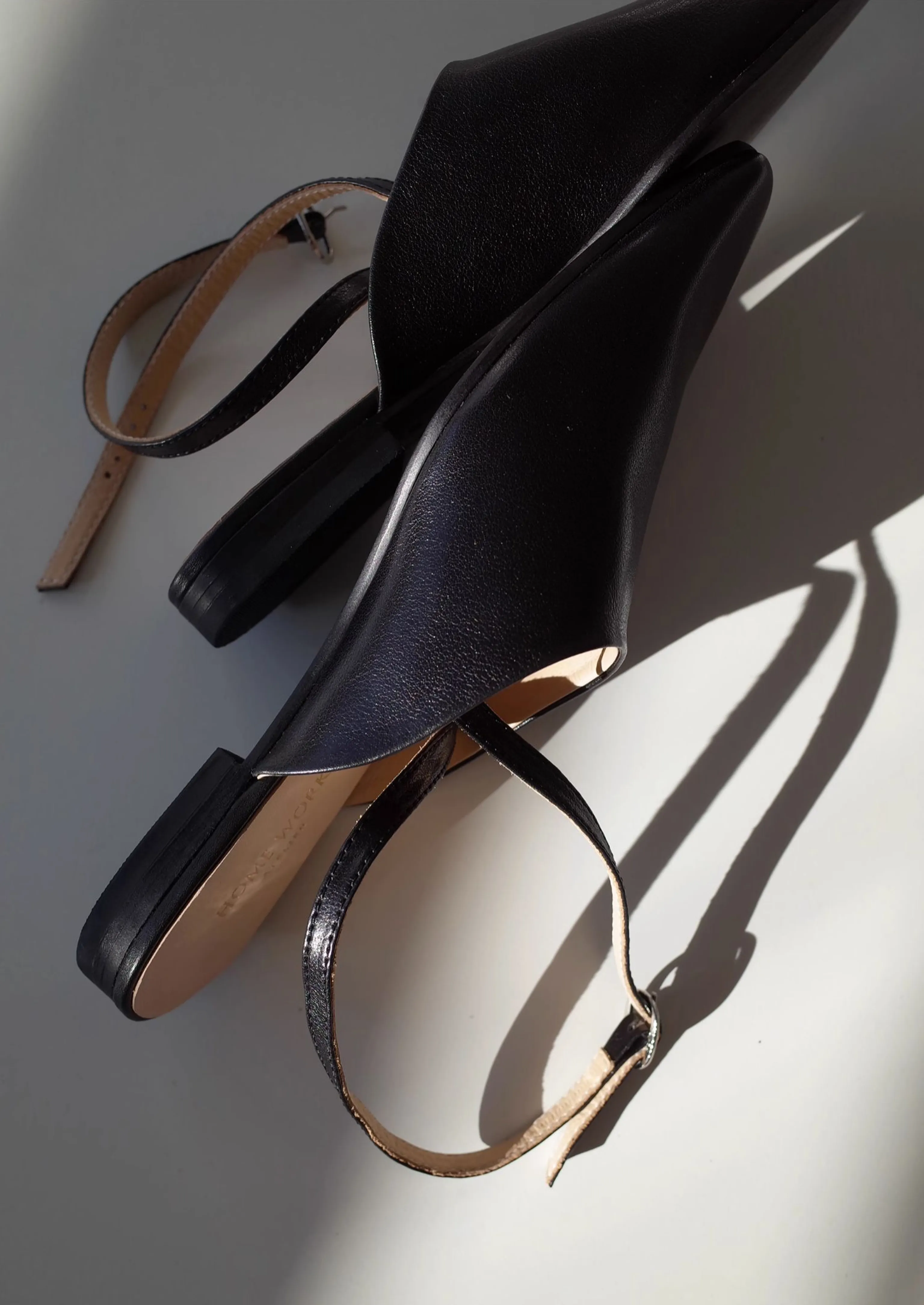 Black Pointed-Toe Strap Flats - Image 3