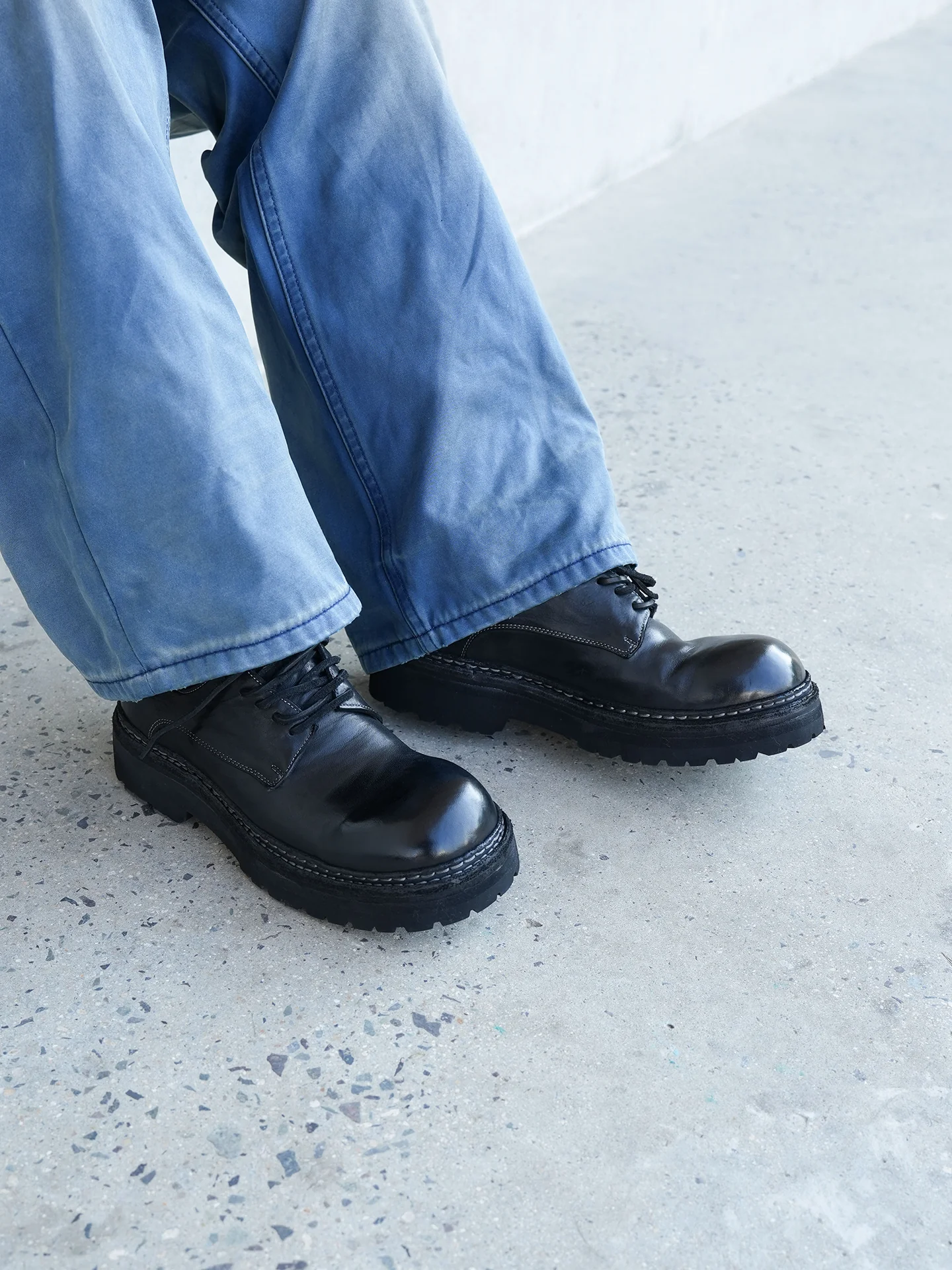 Black Polish Horsehide Lug Derby - Image 2