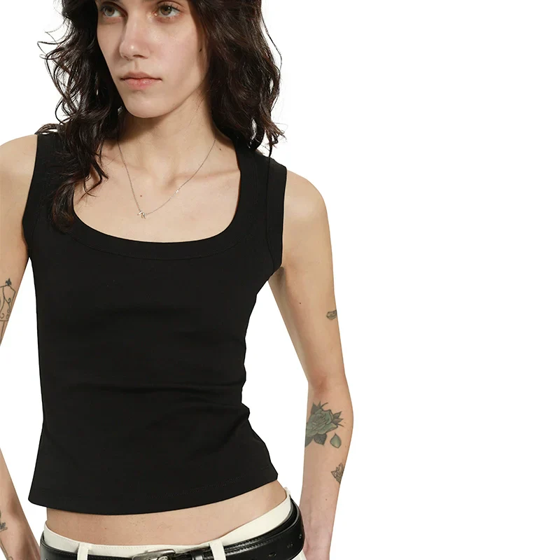 Black Scoop Neck Tank Top - Image 4
