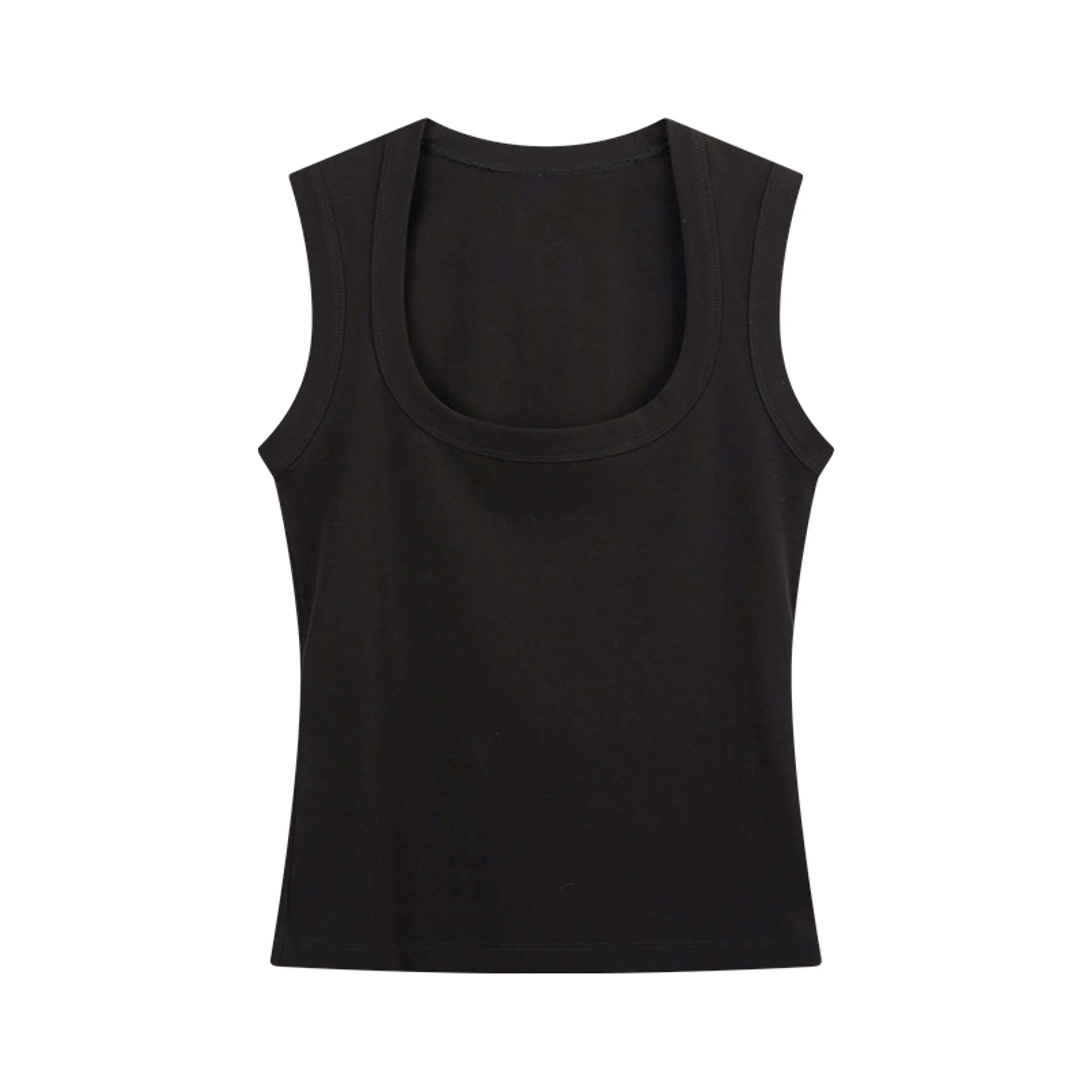 Black Scoop Neck Tank Top - Image 5