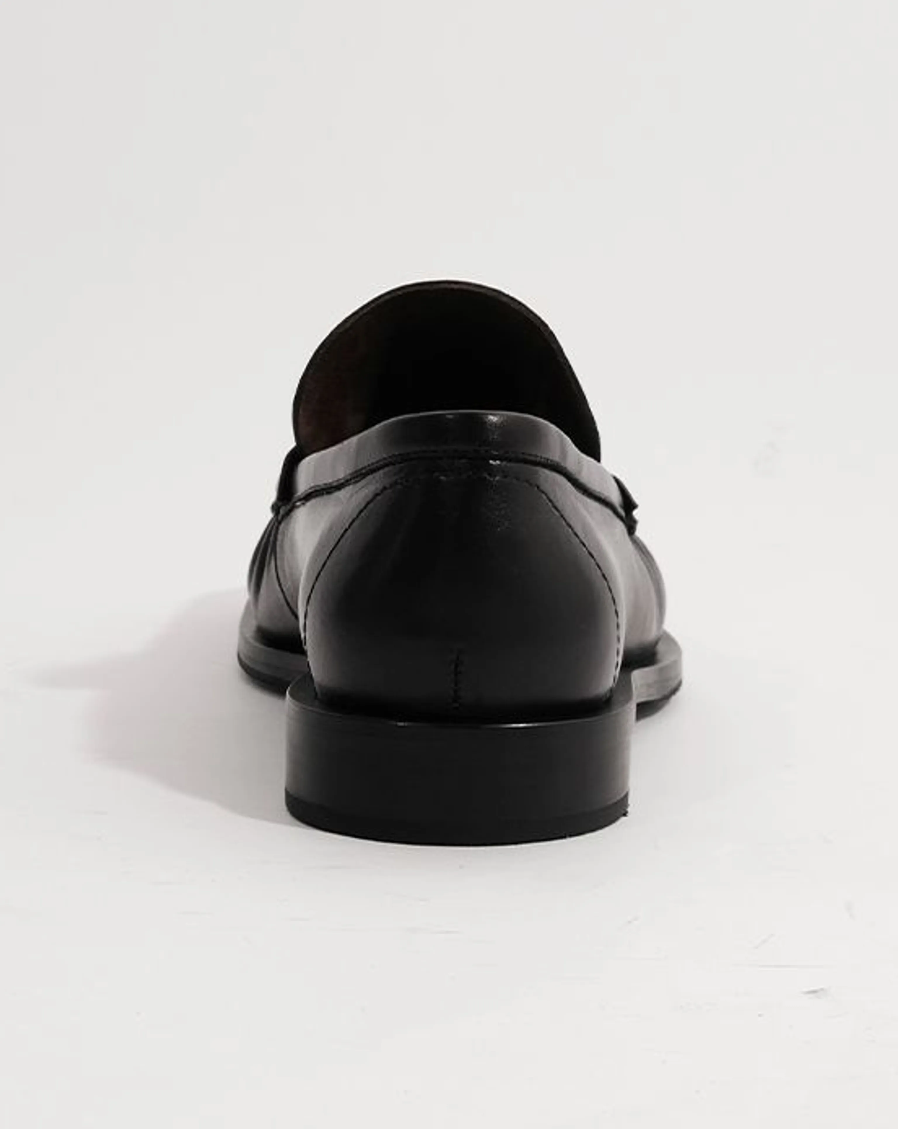 Black Square-Toe Pleated Penny Loafers - Image 8