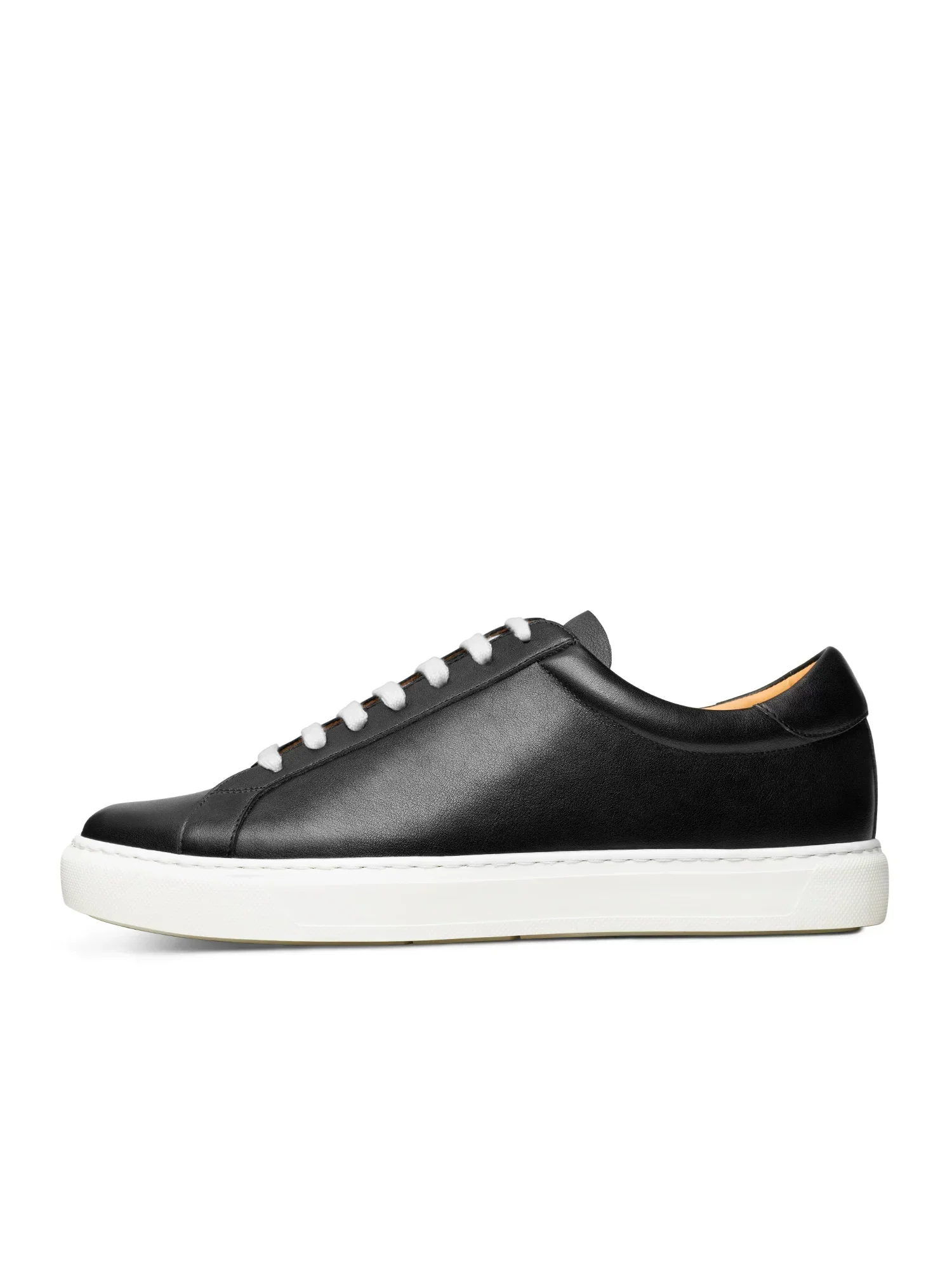 Black Top-Grain Leather Low-Top Sneaker - Image 2