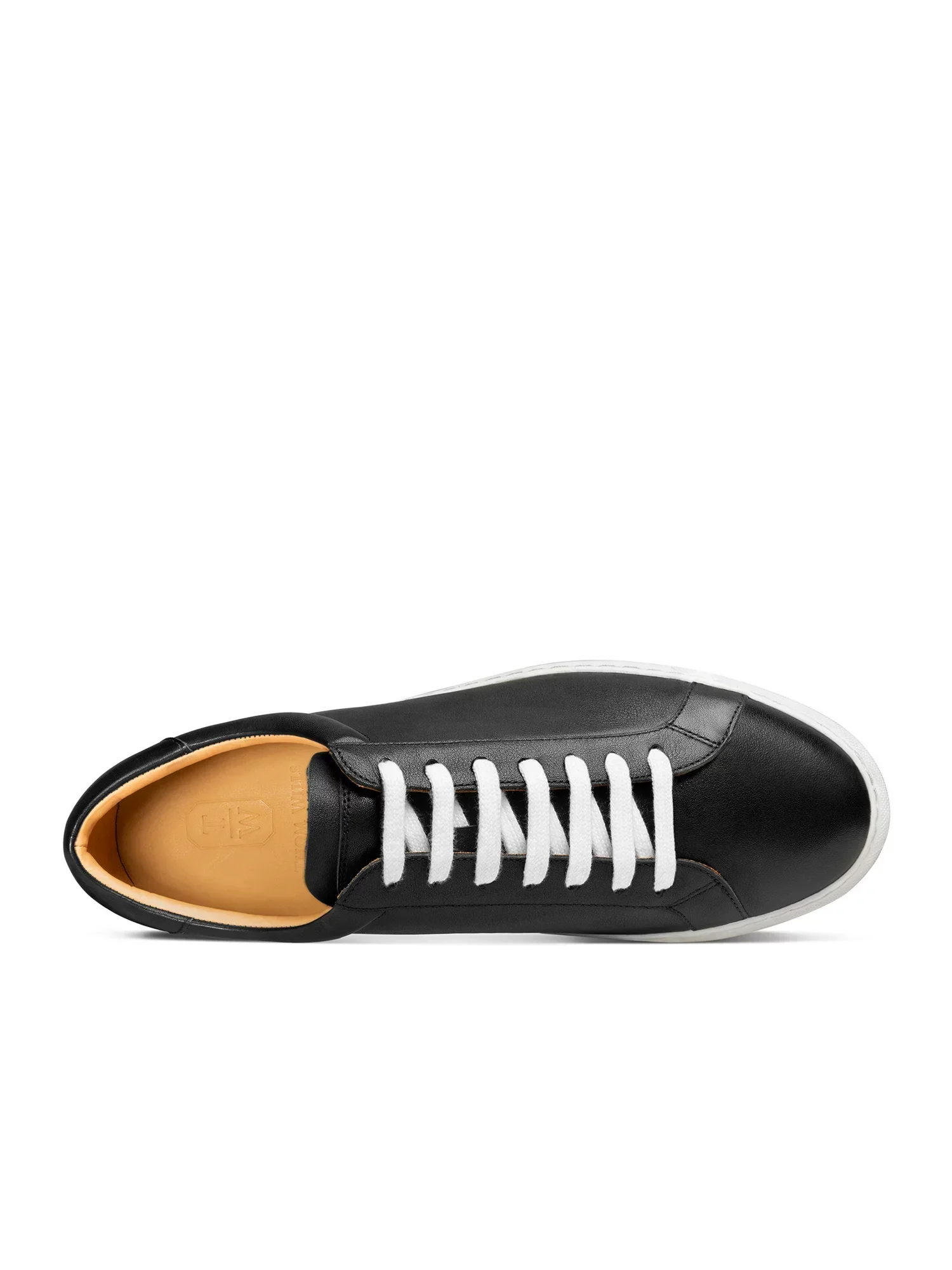 Black Top-Grain Leather Low-Top Sneaker - Image 3