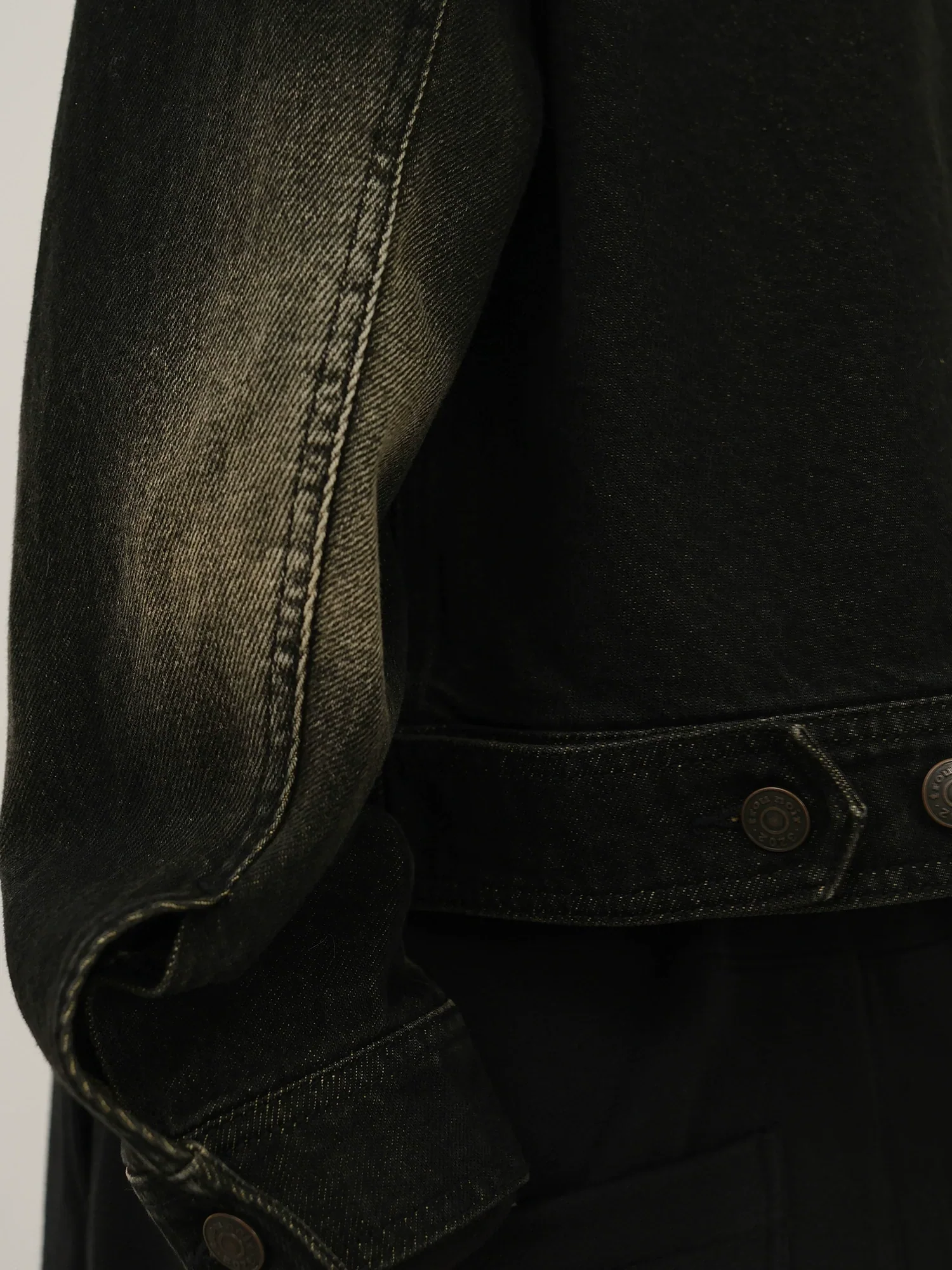 Black Washed Denim Jacket - Image 4