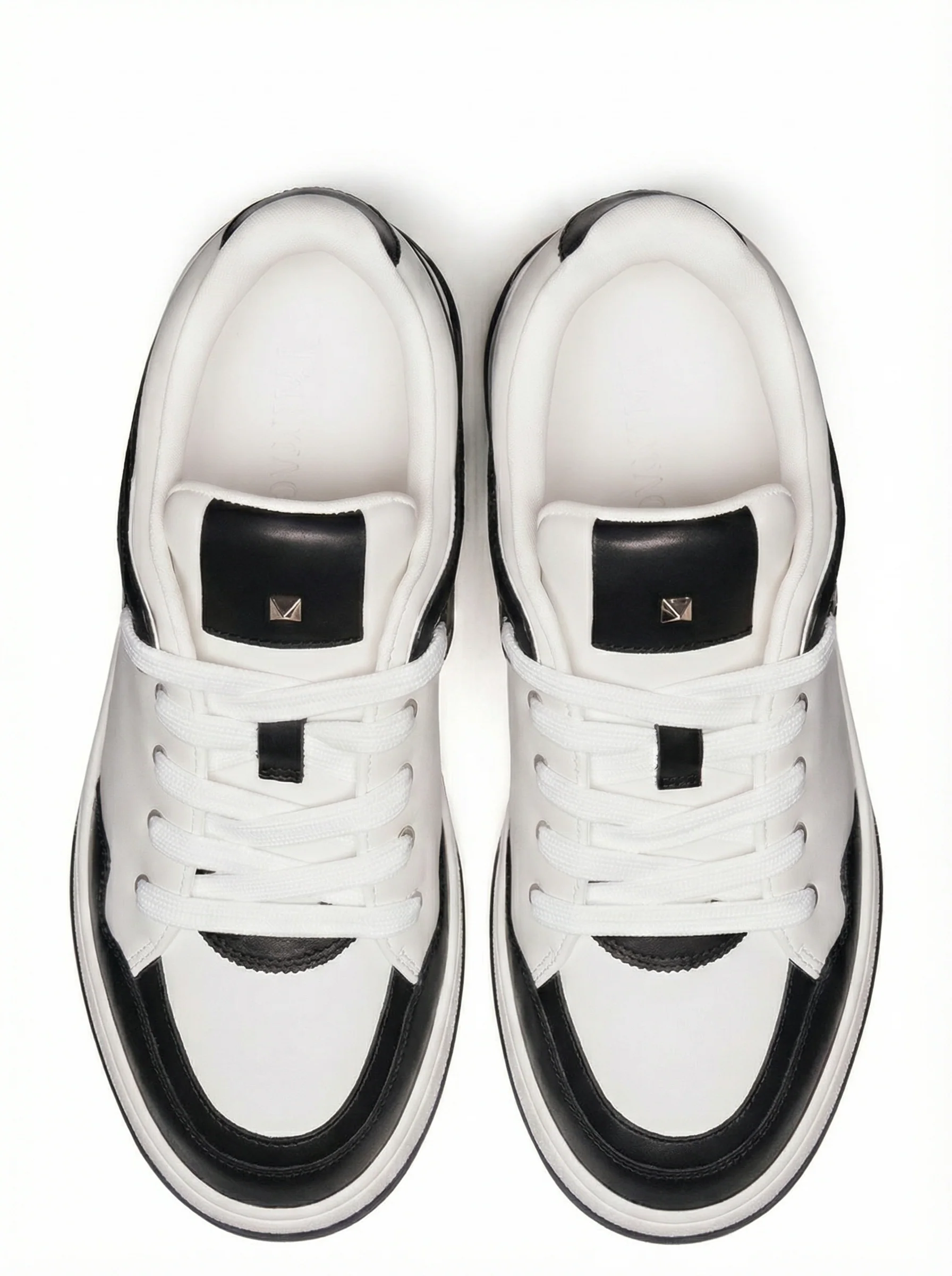 Black-White Calfskin Low-Top Sneakers - Image 3