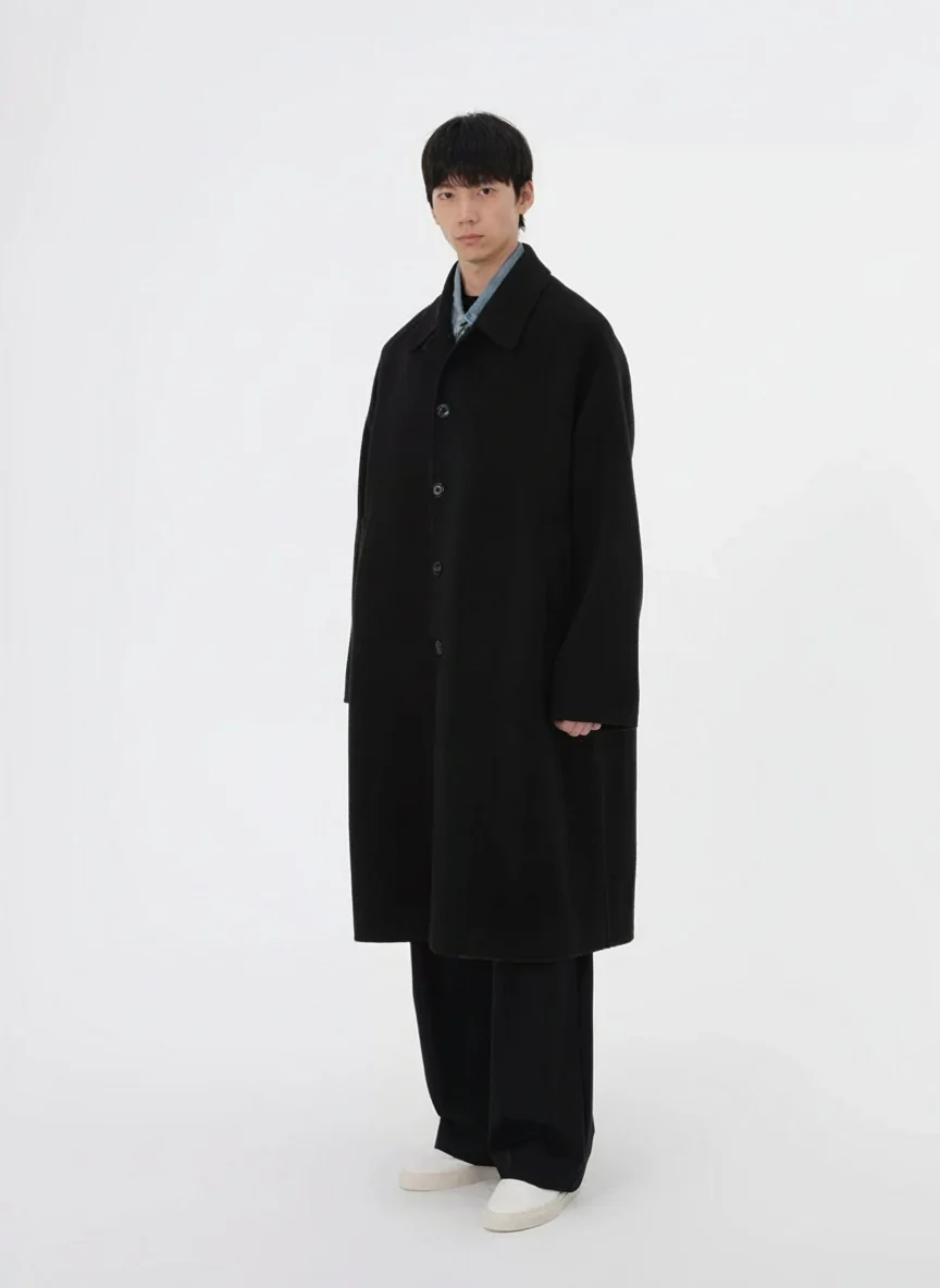 Black Wool-Cashmere Overcoat - Image 5