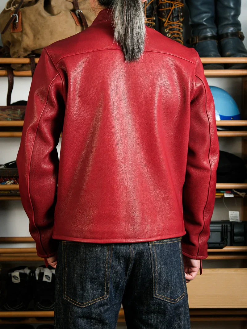 Bloodstone Goatskin Cafe Racer Jacket - Image 5