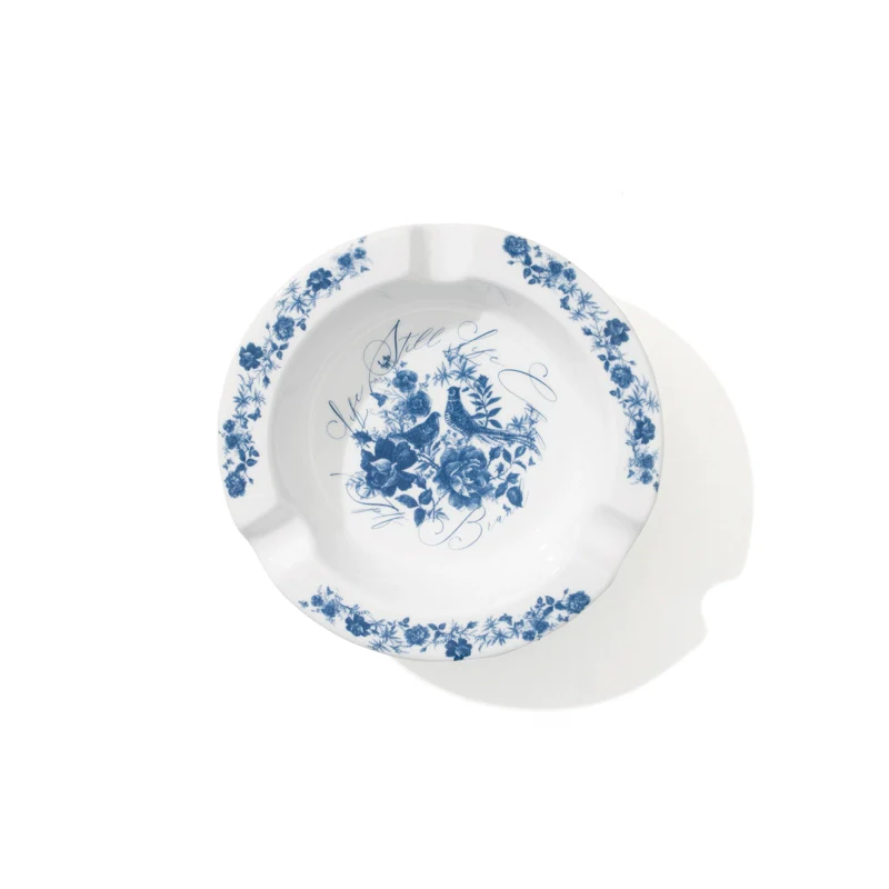Blue Floral Ceramic Ashtray - Image 6