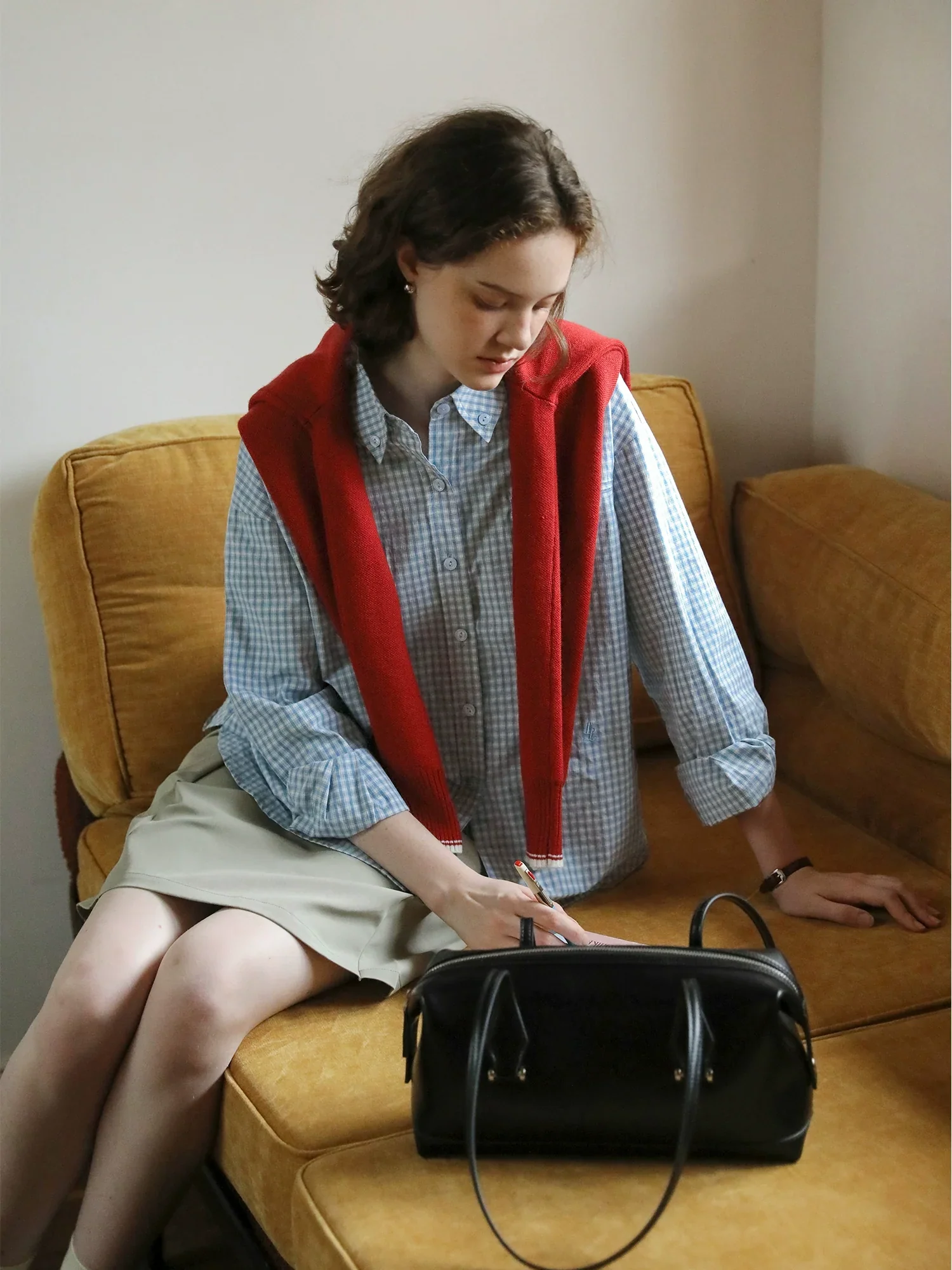 Blue Gingham Oversized Shirt