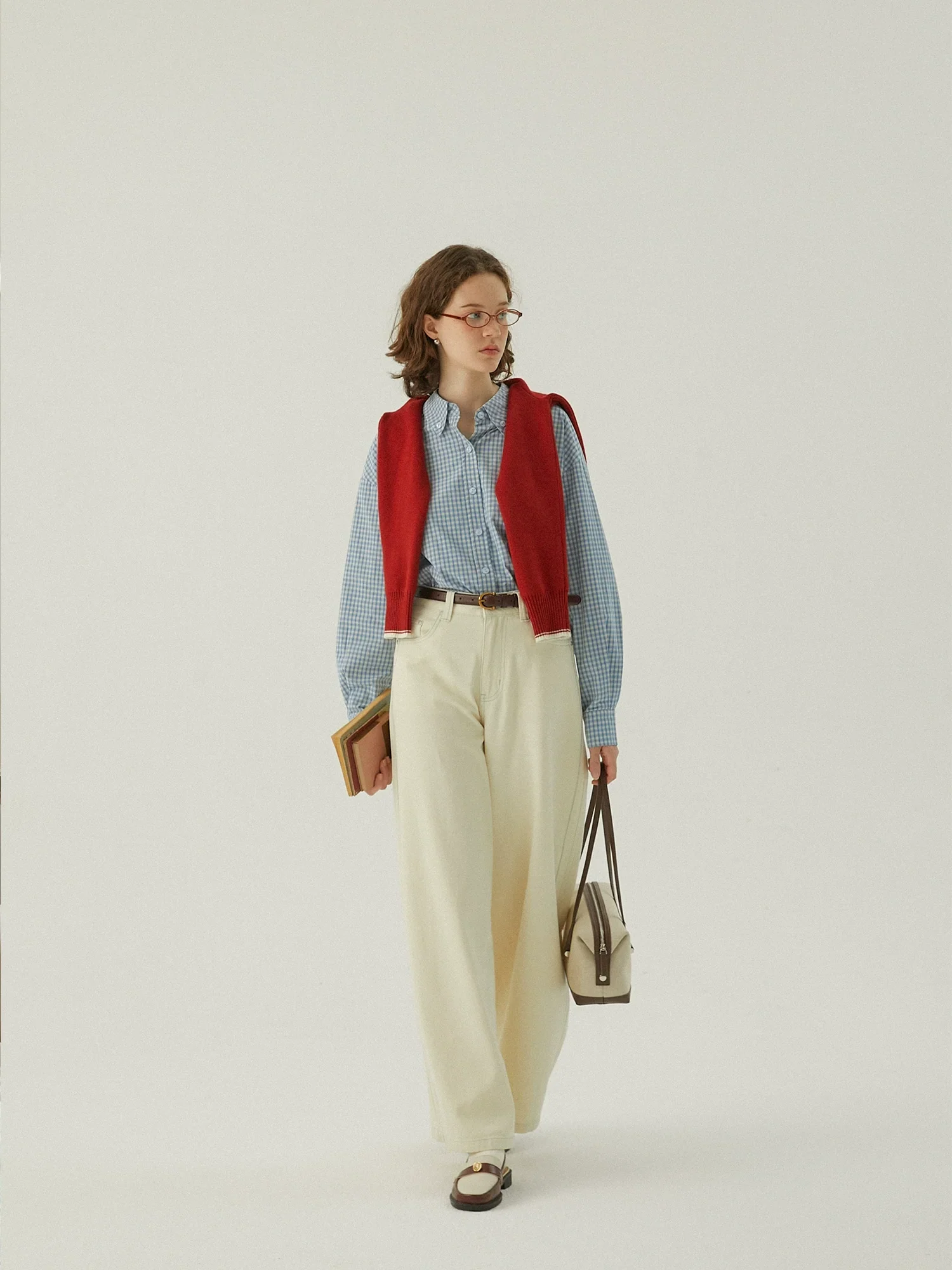 Blue Gingham Oversized Shirt - Image 4